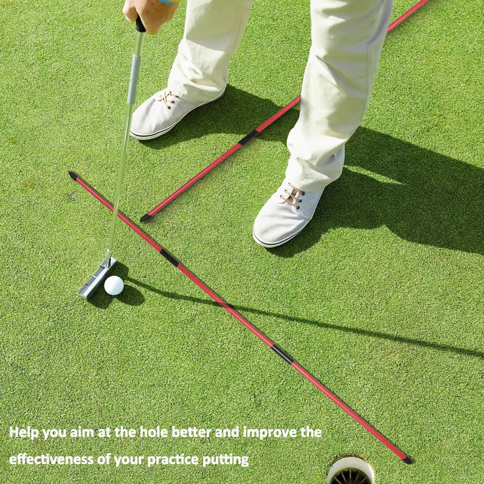 Golf Training Aid Alignment Sticks 3-Fold 2-Piece Set