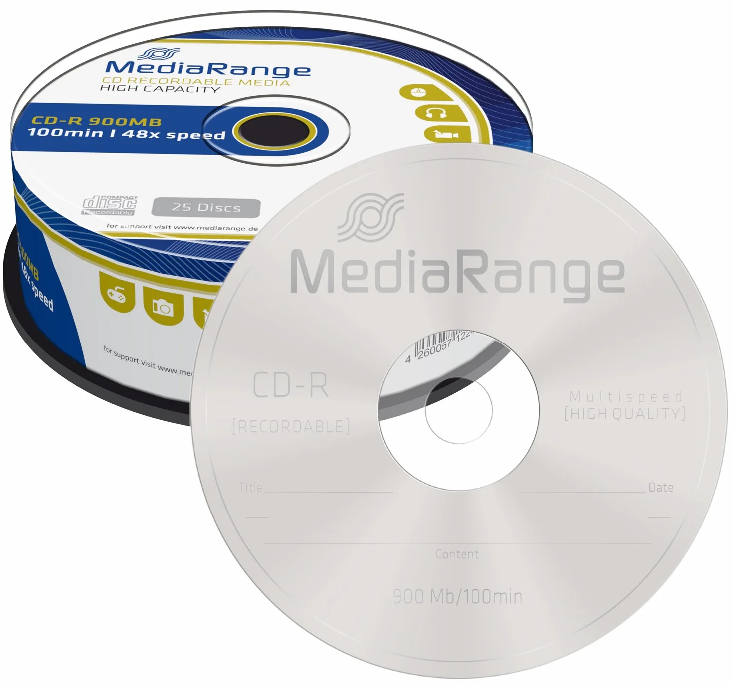 MediaRange MR222 CD-RW vírgenes 900 MB 100 min