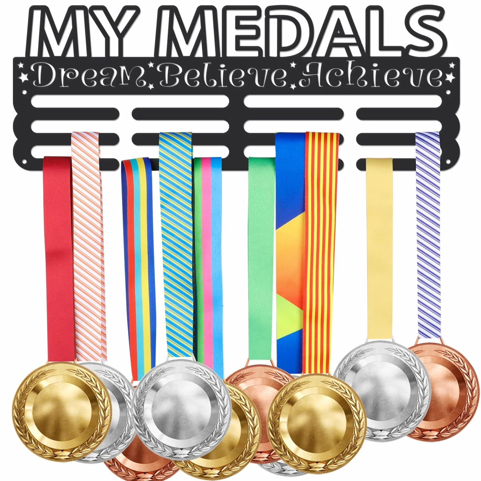 SUPERDANT Medallero Colgador de Medallas Personalizado Marco para Medallas Deportivas Percha y Cinta Display Regalo Deportista