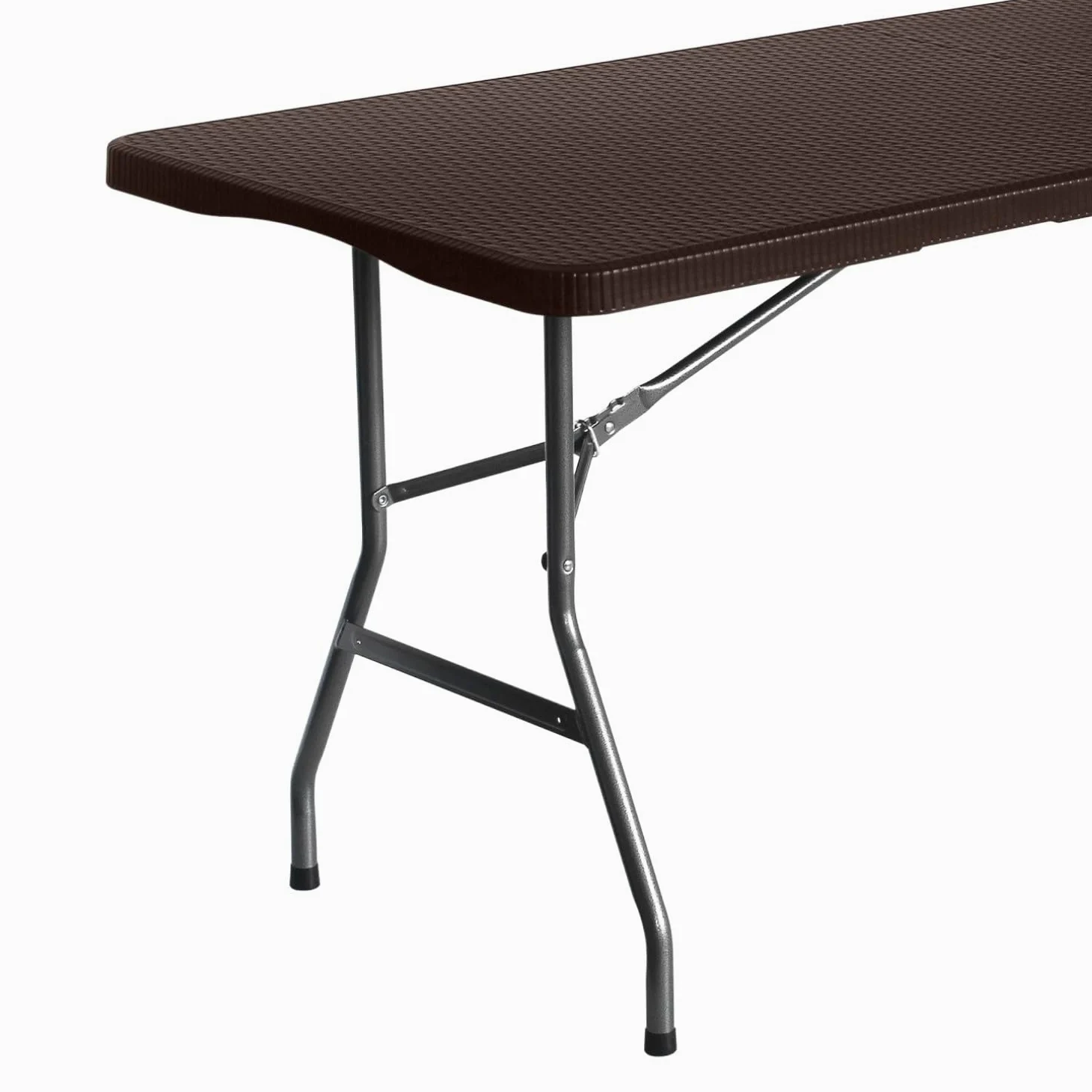 THINIA HOME Mesa Plegable Rectangular Efecto Ratán 180x74x74cm