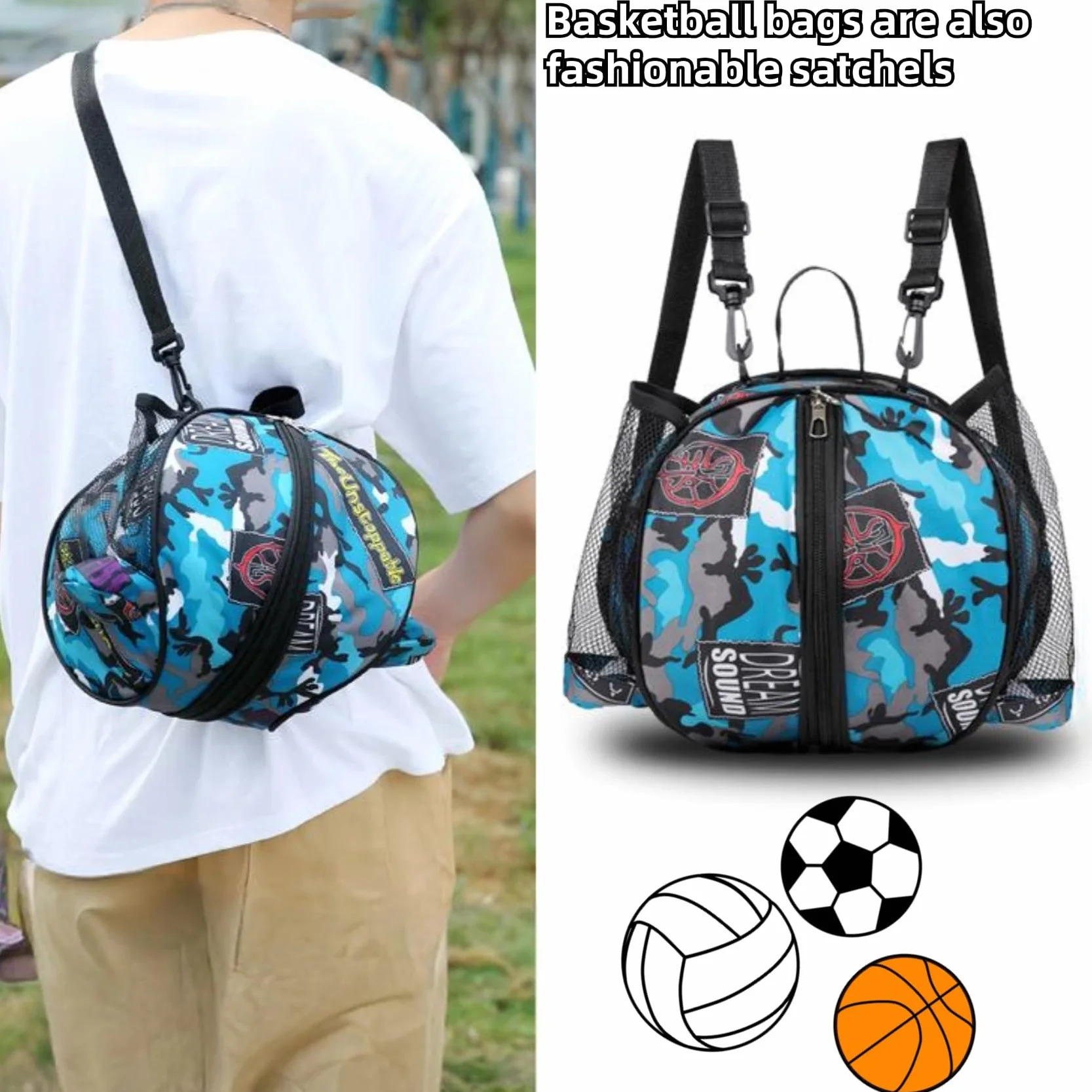 Bolsa de baloncesto bandolera con correa para el hombro