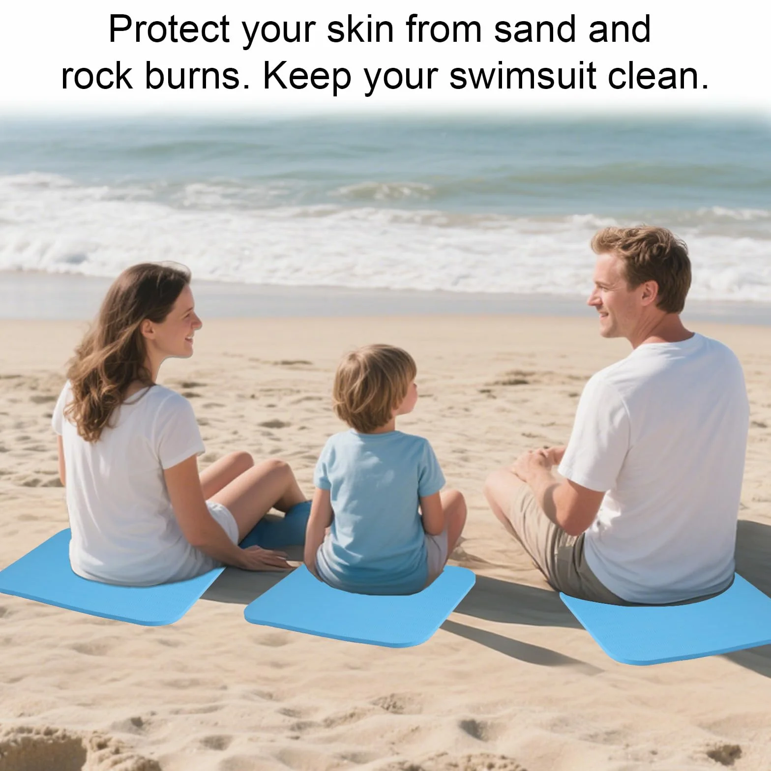 BOXOB 3uds Tapetes Sentarse Junto Piscina, 40x30x1cm Portátil Almohadilla Sentarse Playa Antideslizante Impermeable Cojines Asiento Regalo para Piscina Camping Viajes Descansar Aire Libre (Azul)