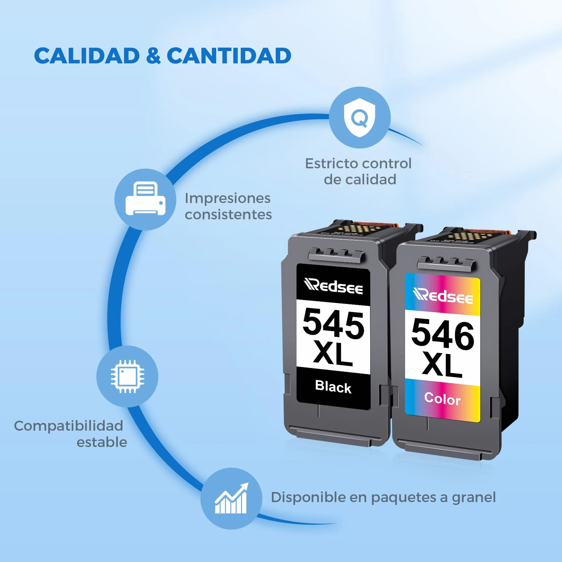 Cartuchos de Tinta Compatible Canon 545 XL 546 XL PG-545XL CL-546XL para Pixma TS3150 TS3151 MG2550S MG2550 MG2950 TR4550 TR4551 MX495 Negra y Color