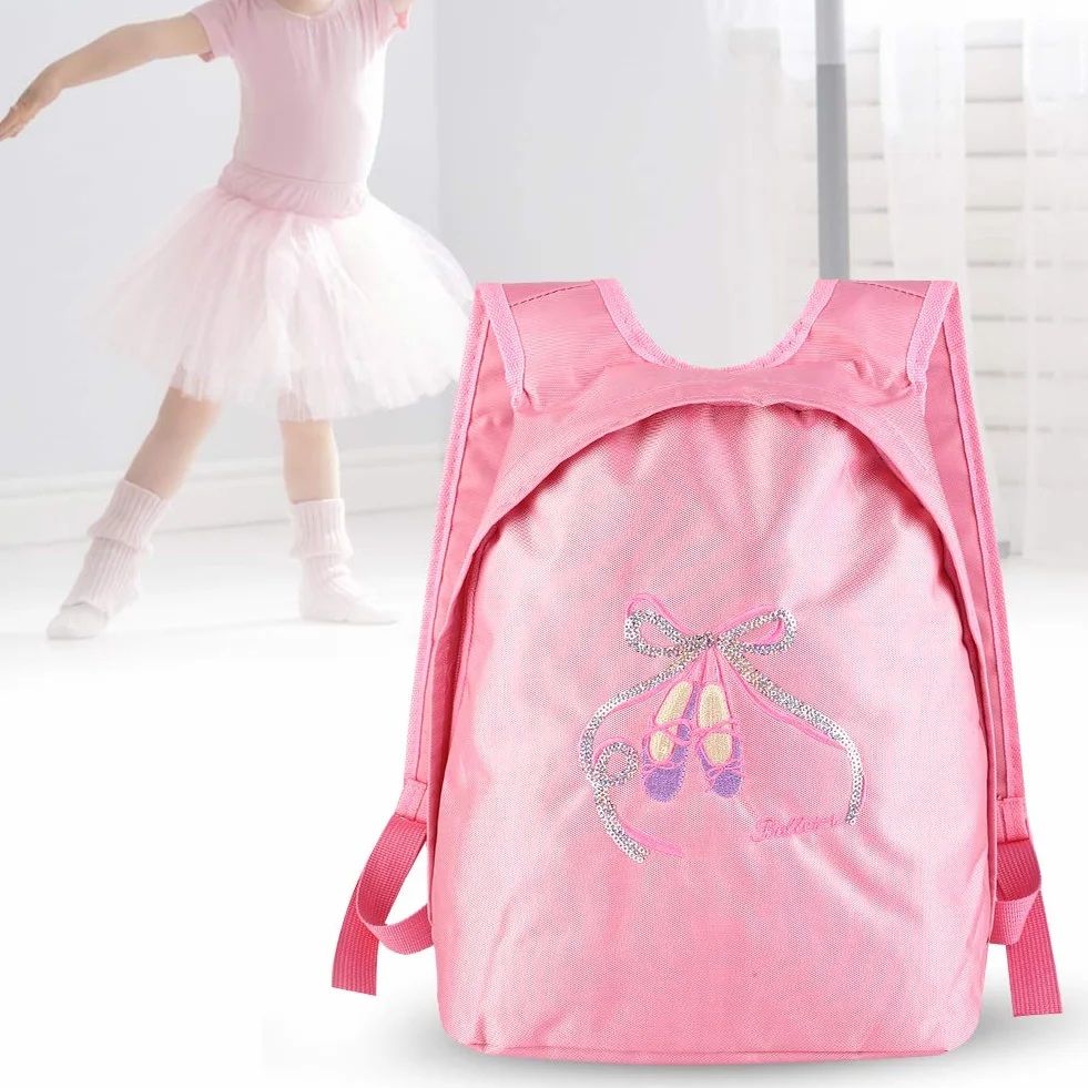 HERCHR Bolsa de Ballet para Niñas, Mochila Deportiva con Cremallera, Bolsa de Viaje, Bolsa de Hombro Doble Rosa