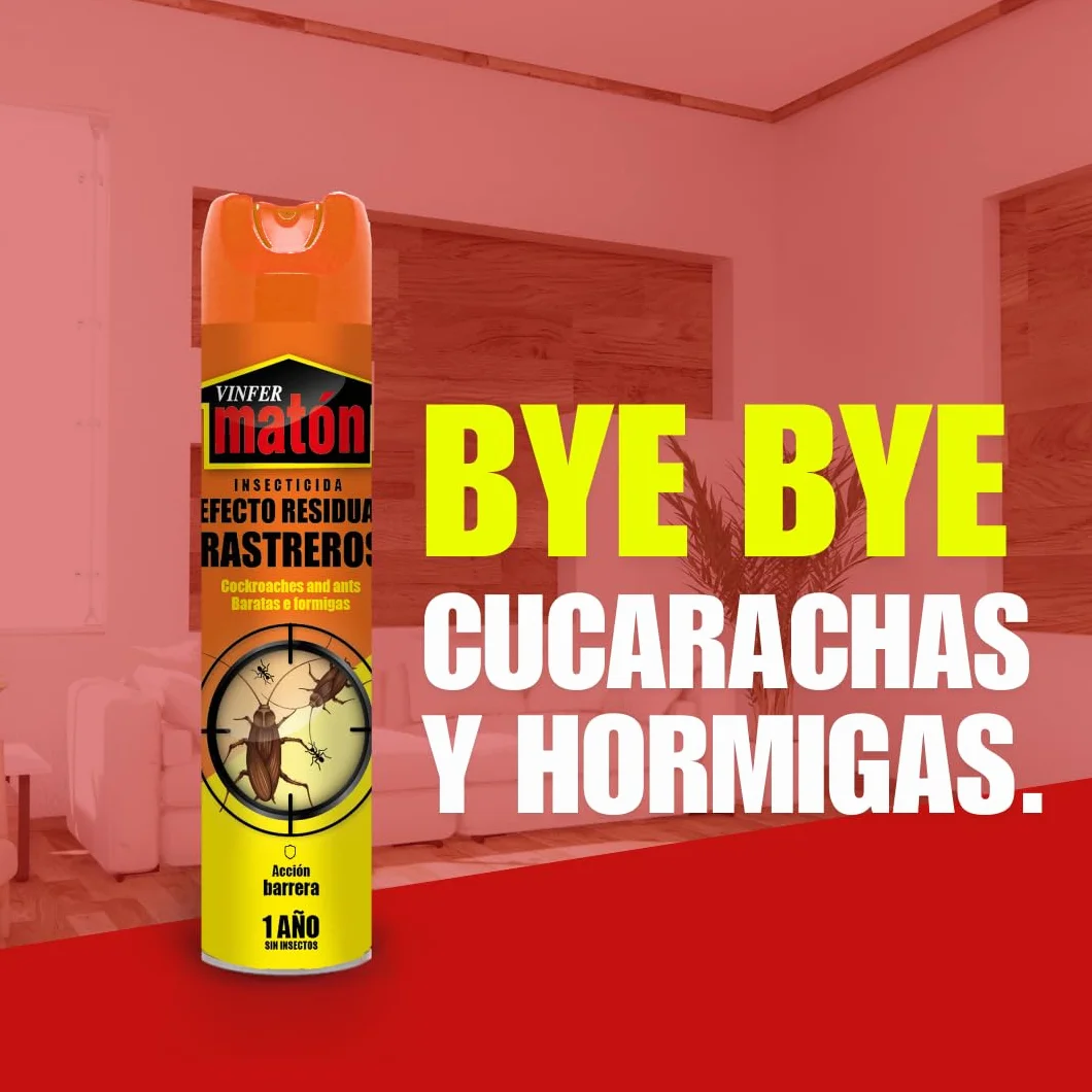 VINFERMATON – Insecticida Cucarachas y Hormigas Residual 400 ml | Spray Efecto Duradero para Interior y Exterior | Profesional Doméstico | 100 % MADE IN SPAIN