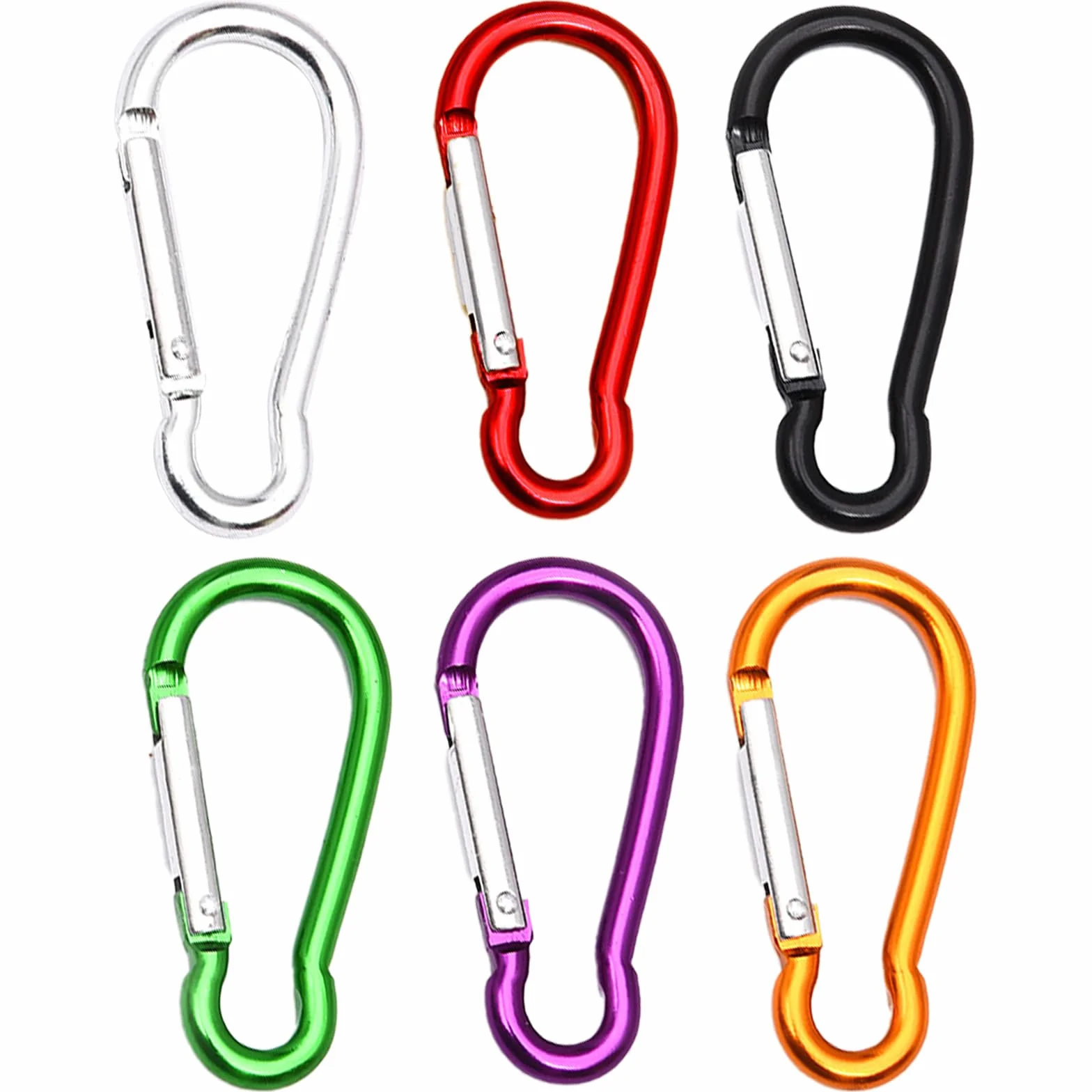 Mosquetones de Aluminio 59mm D-Ring Cierre Mini Mosquetón Anillo de Bloqueo Escalador Llavero Multicolor