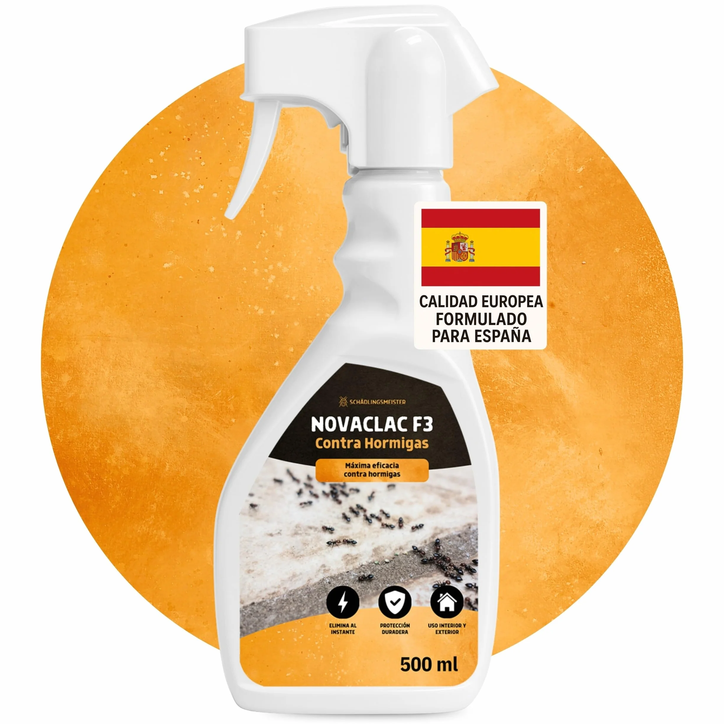 Panteer NOVACLAC F3 Mata Hormigas – 500 ml Spray Insecticida Profesional PT18 – Elimina Hormigas al Instante – Protección Duradera – Uso Interior y Exterior – Calidad Europea formulada para España