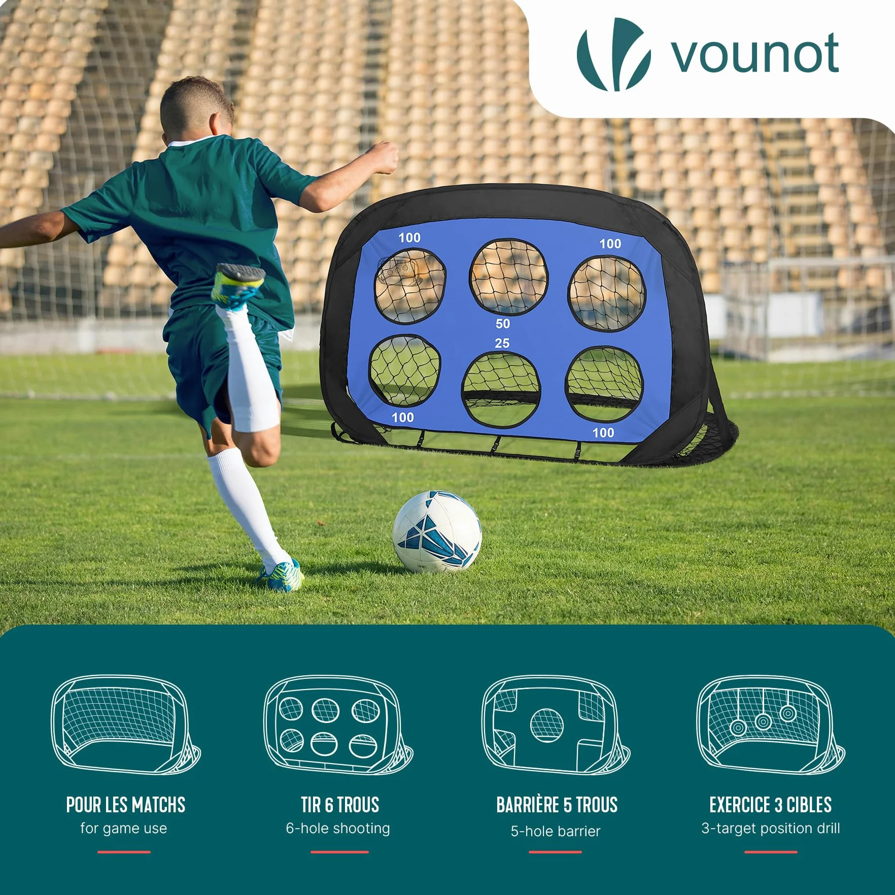Porterías Fútbol Plegables 120x80x80cm Red Fútbol Niños Set 2