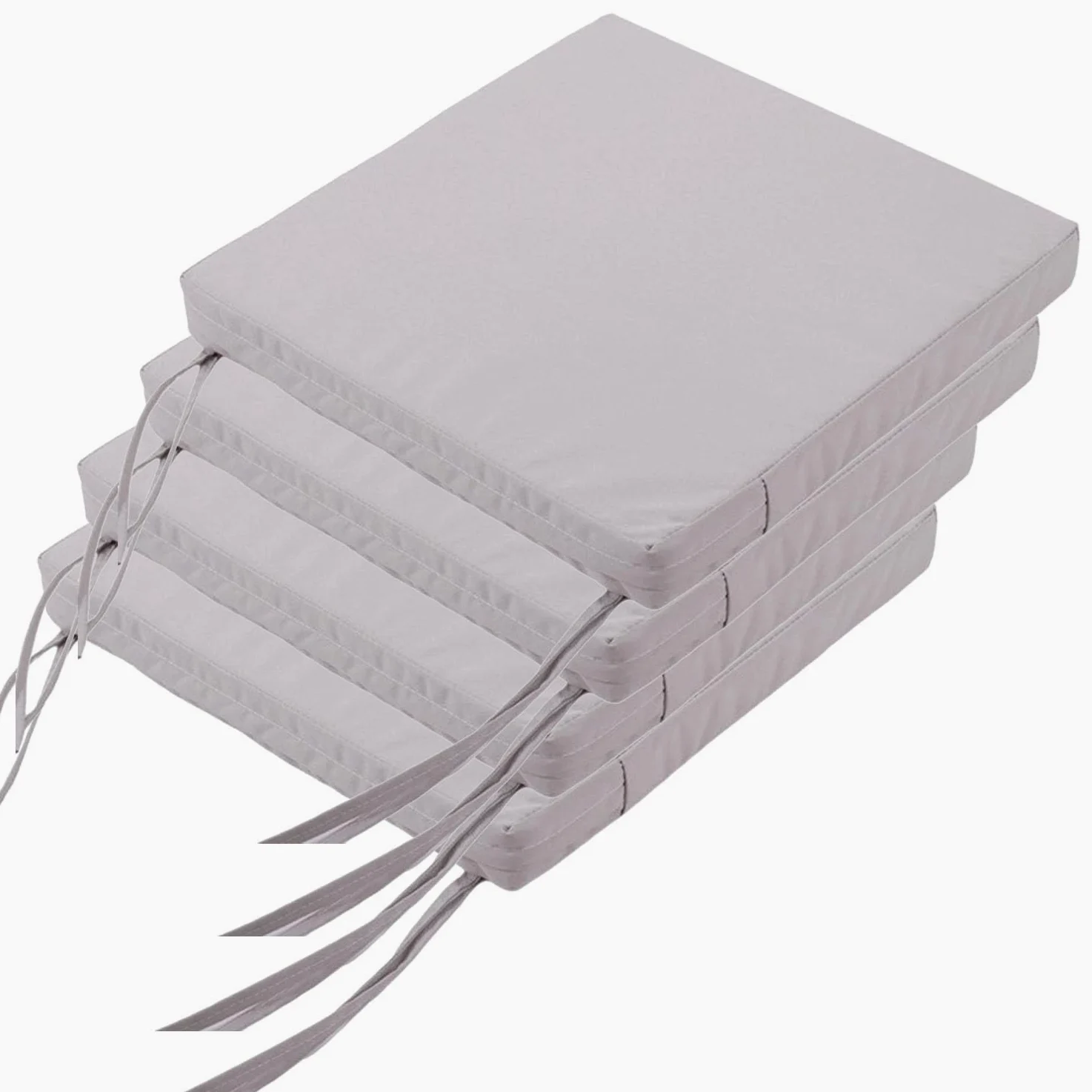 Cojín para Sillas Cuadrado 45x45x5cm 4 Piezas Impermeable Exterior Terraza Jardín Patio Gris Claro