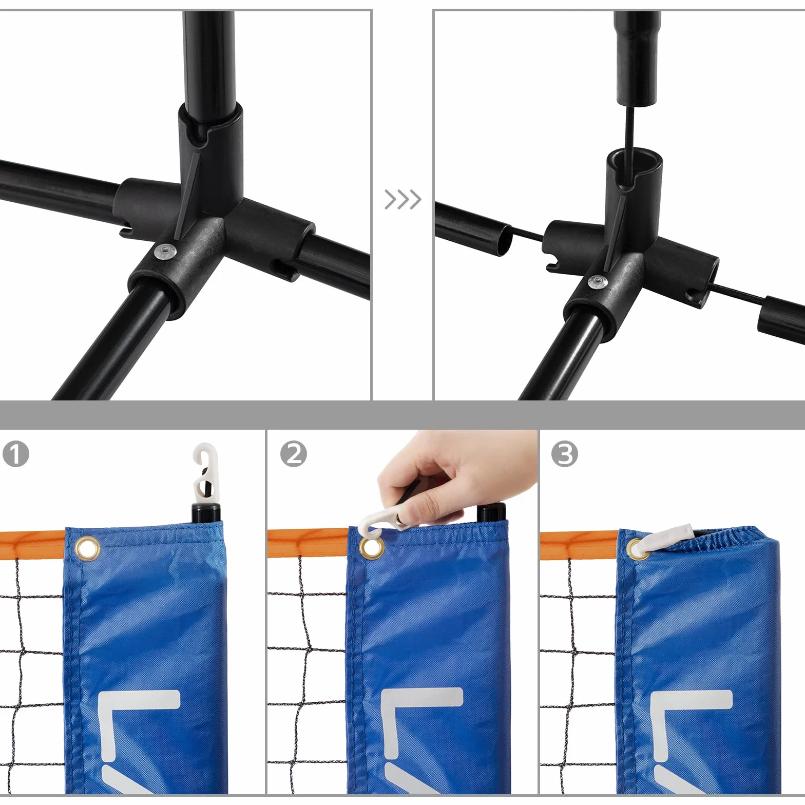 Red de Bádminton Plegable Ajustable Portátil para Exteriores LARMNEE