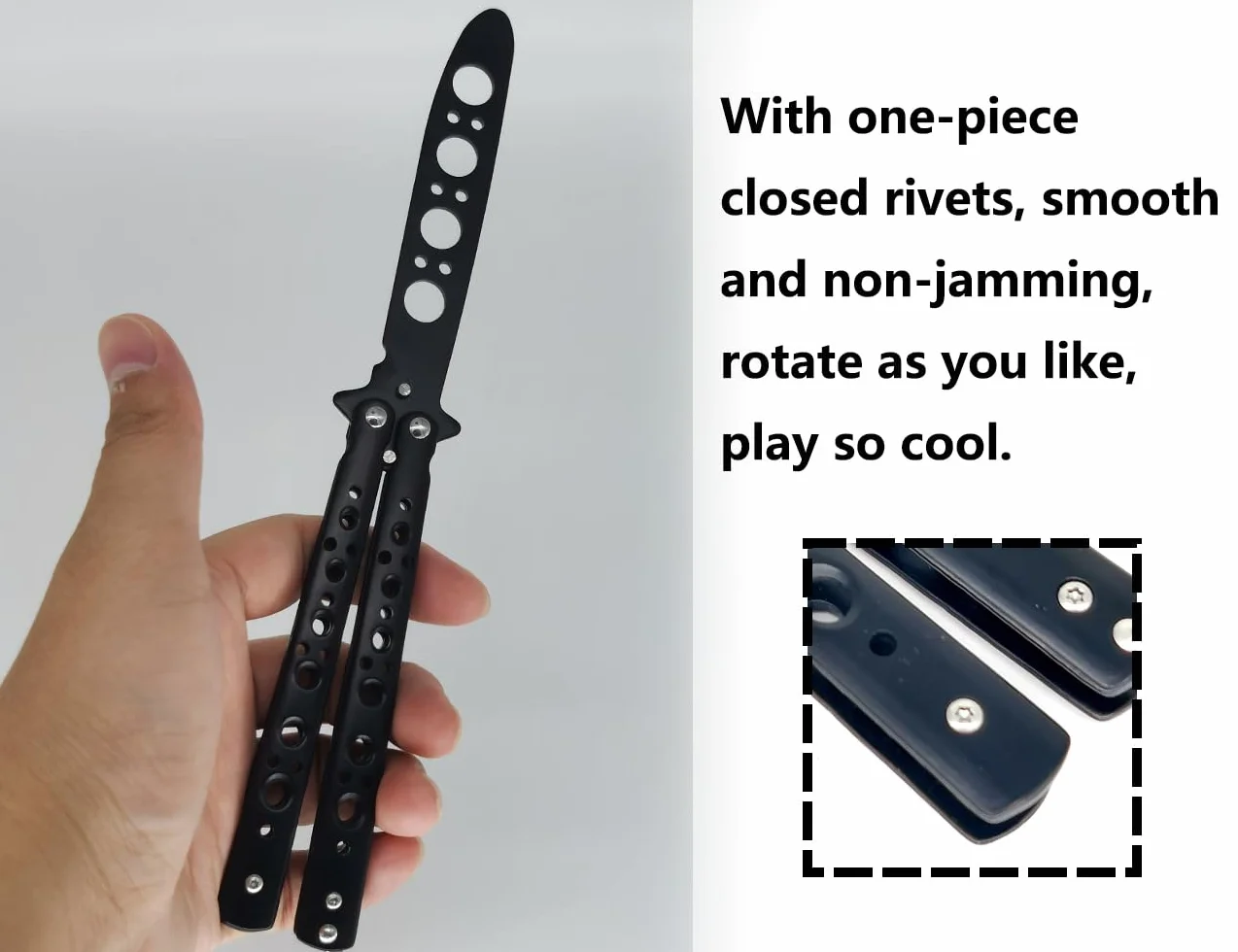 ZoeTekway Cuchillo mariposa entrenador placa roma negro