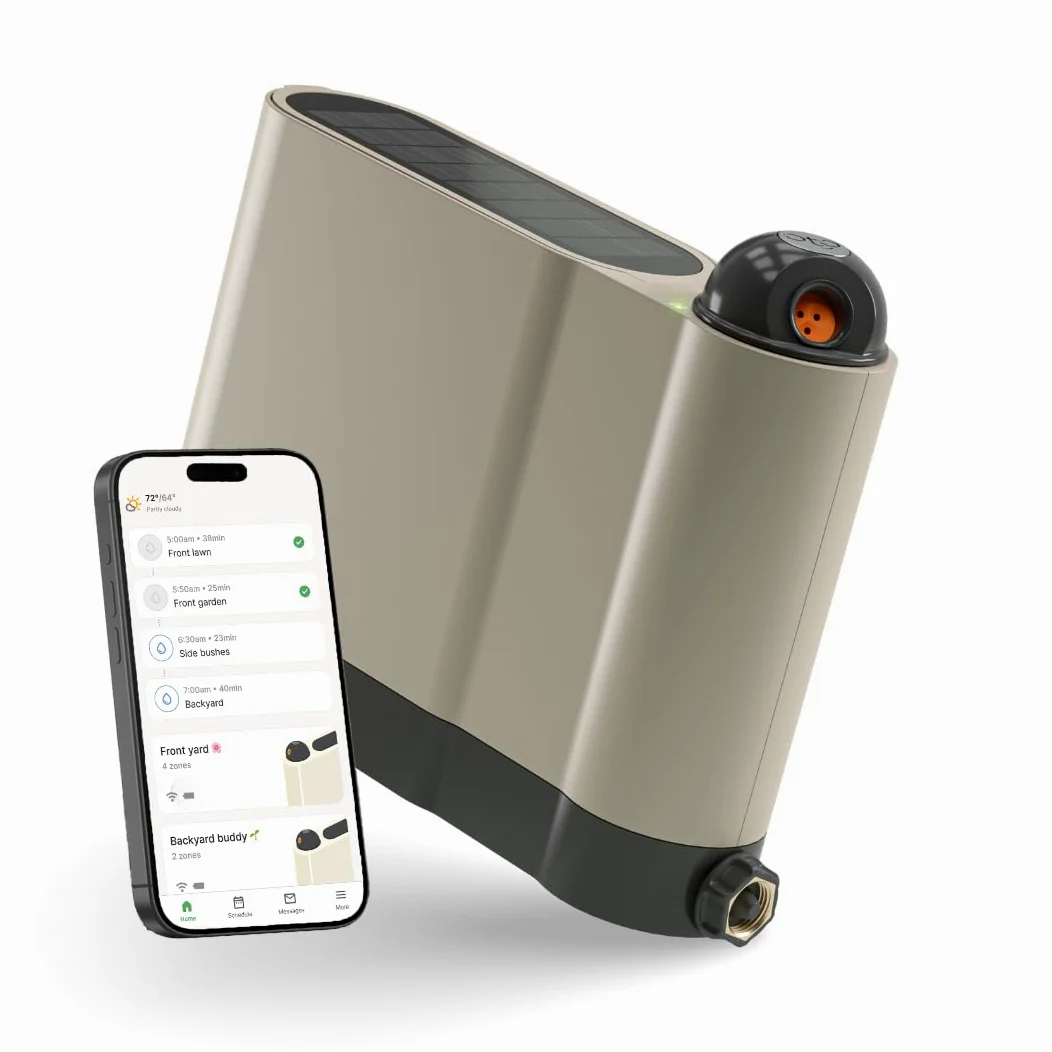 Rain Bird OTO - Aspersor inteligente para césped, riego de precisión controlado por aplicación, alimentado por energía solar, inteligencia climática, saltos de lluvia, instalación rápida, cubre 5,000