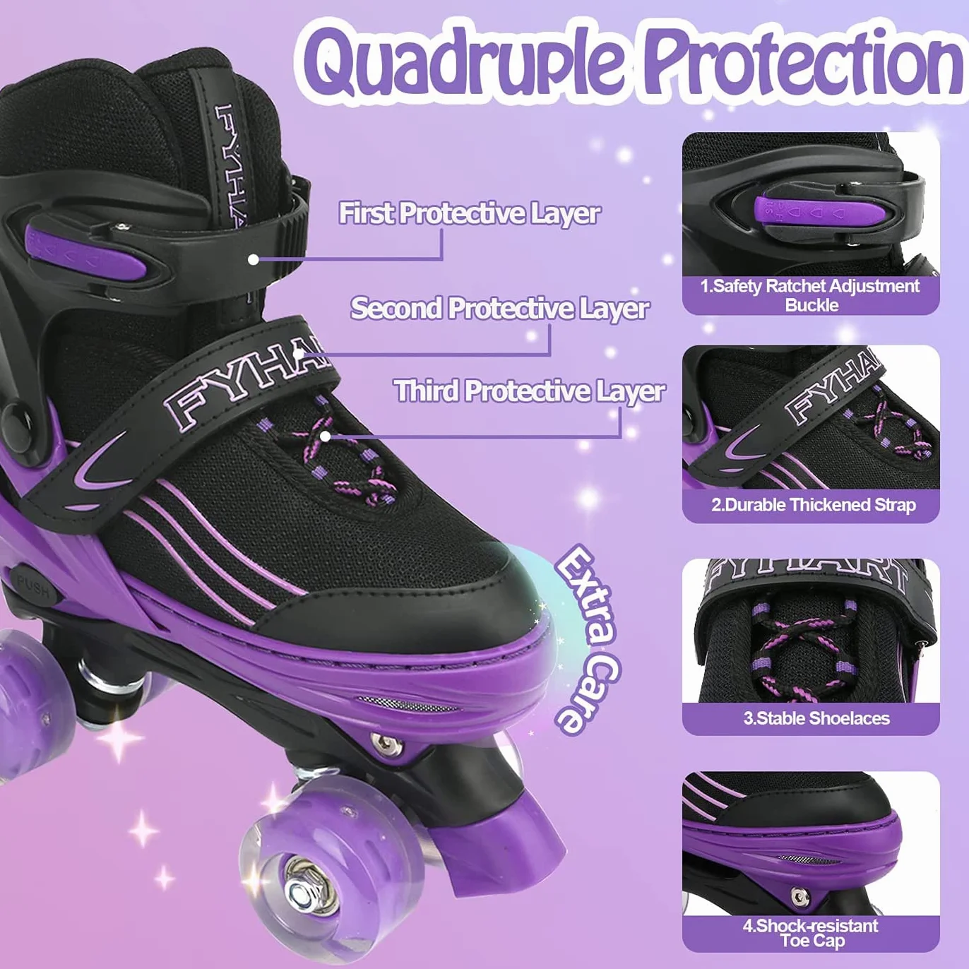 Patines Infantiles con Iluminación en Todas Las Ruedas, Aptos para Interior y Exterior, Mediana