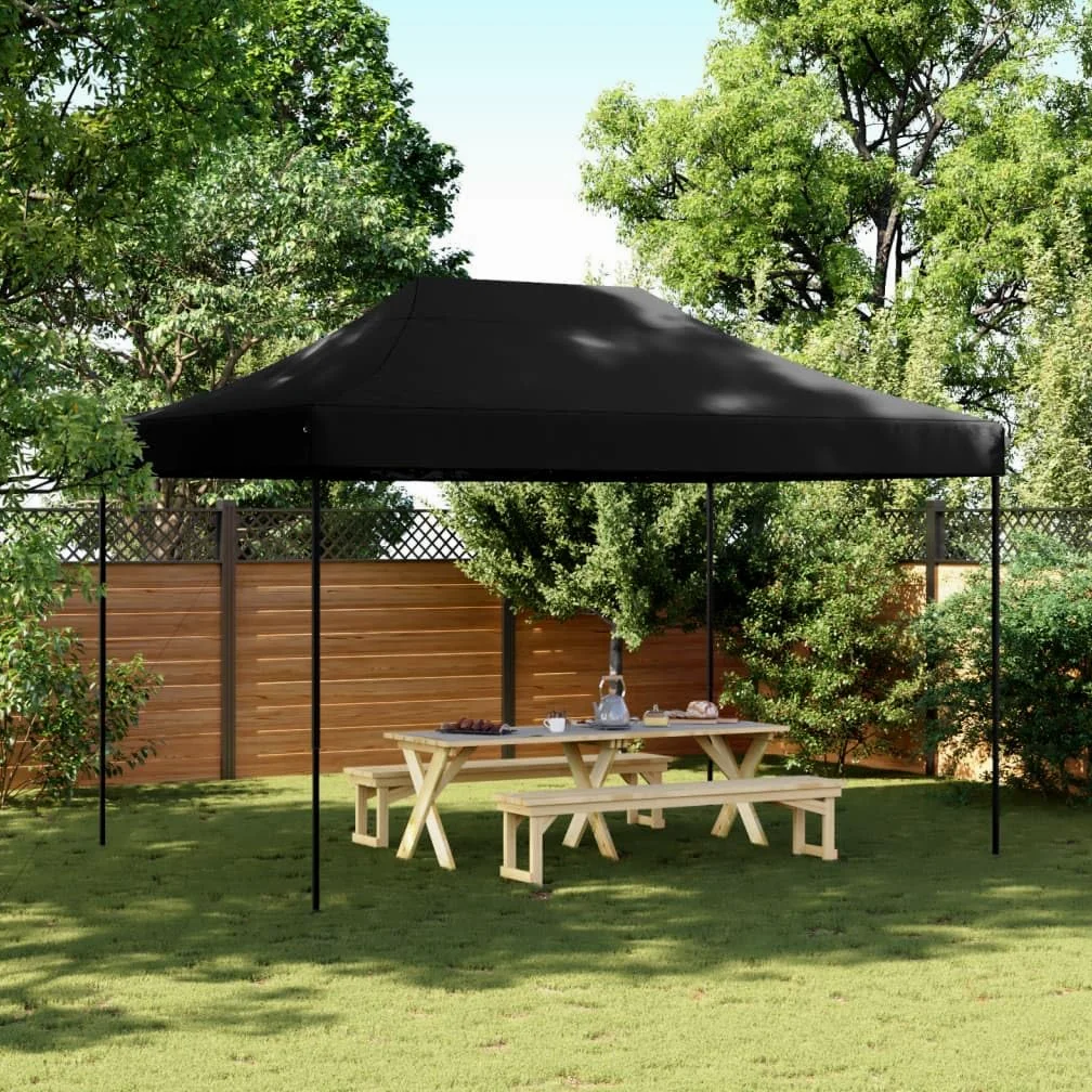Genérico Tienda de Fiesta Plegable Pop-Up Negra 410x279x315 cm,Casa y jardín,Jardín,Artículos de Exterior,Estructuras de Exteriores,Carpas y cenadores-4005014