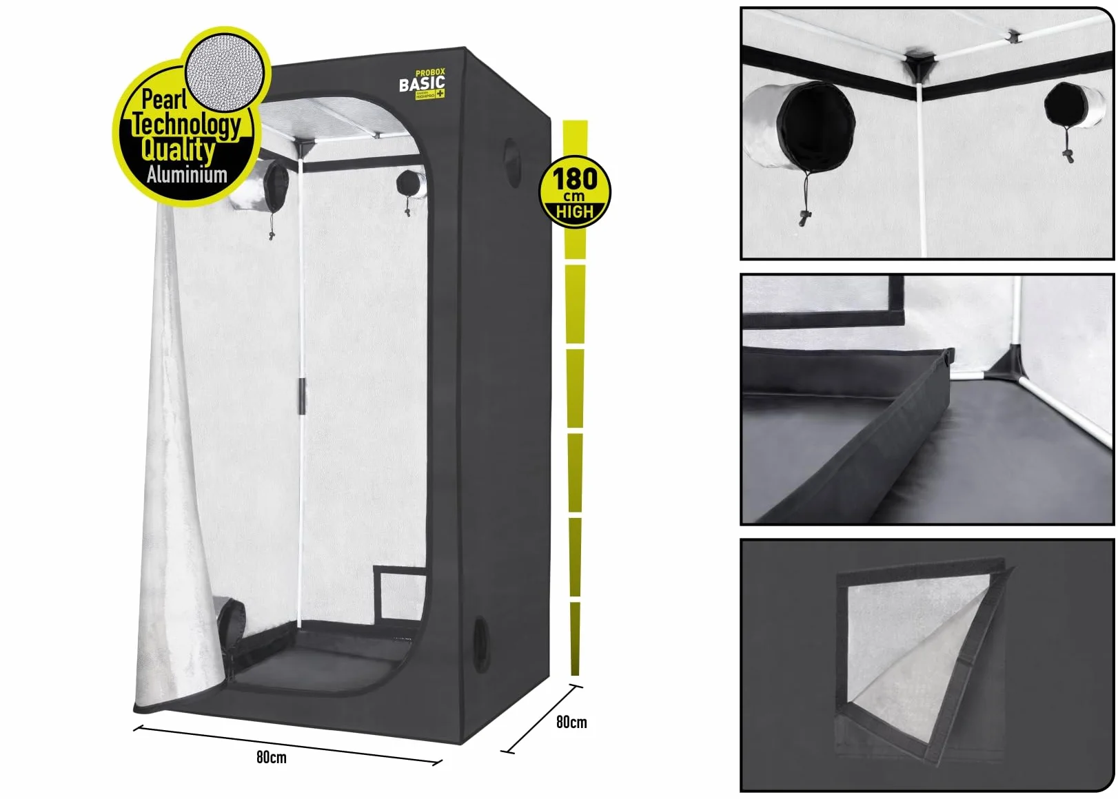 GARDEN HIGHPRO GROWKIT 80H | Grow Kit | Kit Cultivo | Armario Cultivo Indoor | Extractor 125mm | Filtro carbón | Ventilador 5W | Combiduct | Tijeras