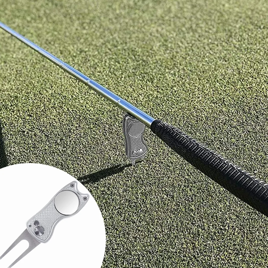 Herramienta de reparación de Palas de Golf de Acero Inoxidable con botón desplegable Plegable