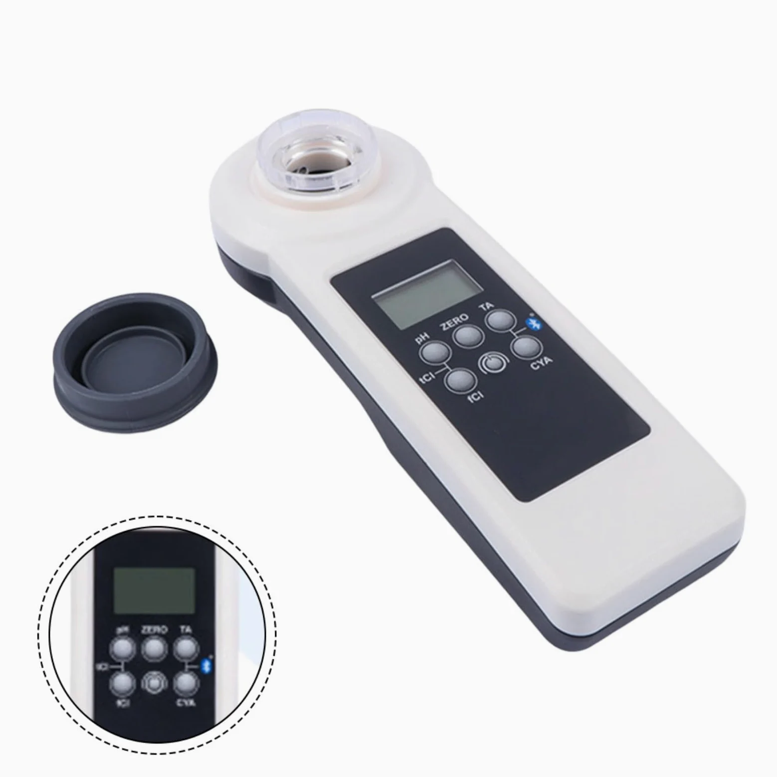 Fotómetro portátil de calidad de agua para piscinas y spas, pantalla LED, IP68 impermeable, prueba pH, bromo y dureza de calcio