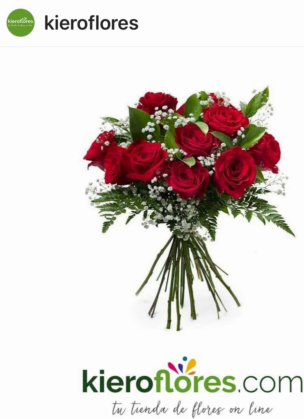 KIEROFLORES Ramo de flores naturales a domicilio. Ramo de rosas rojas. Flor fresca.Aniversario, regalos
