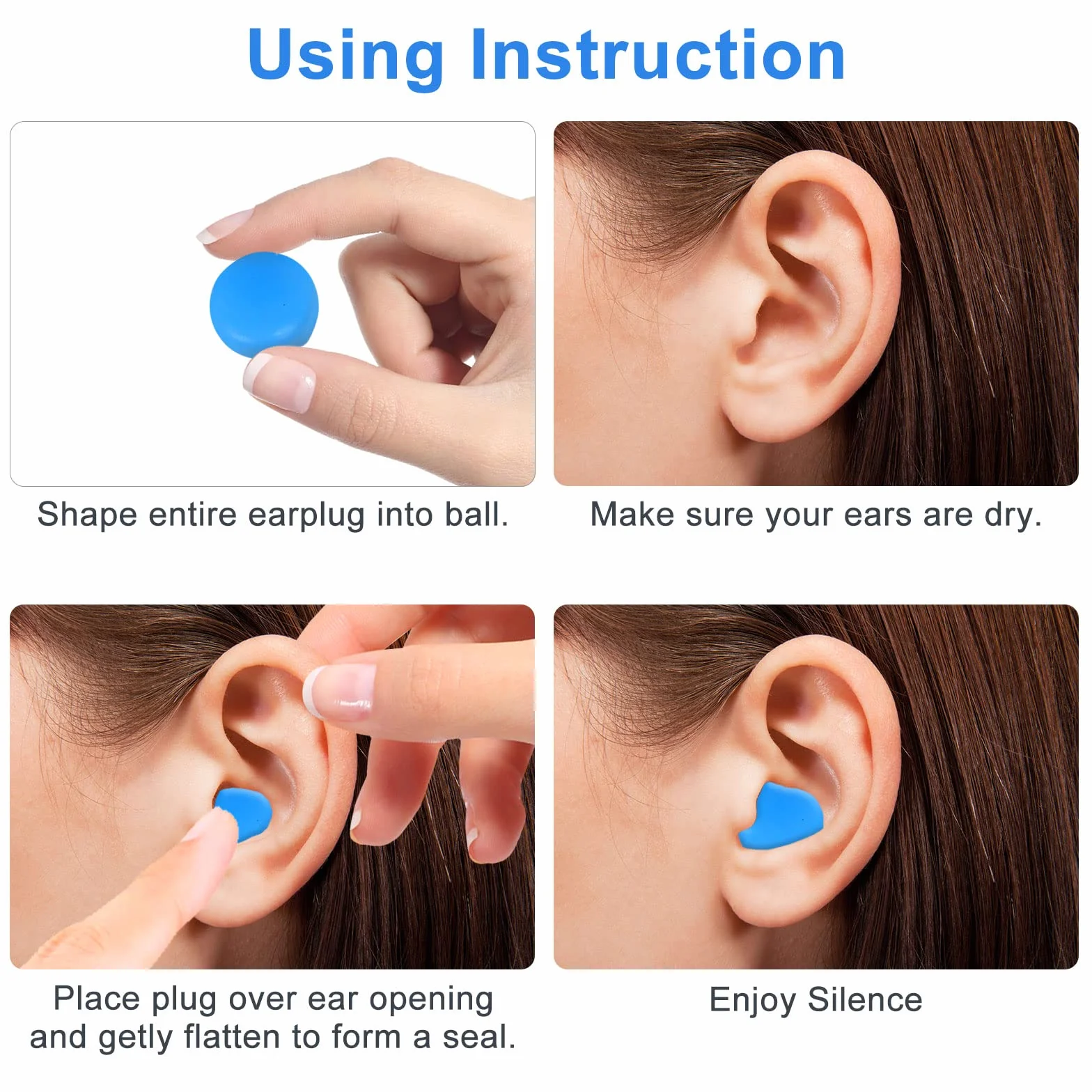Silicona Tapones para Dormir Suave Reutilizables Moldeables para Niños Adultos Nadar Conciertos Aviones 30 Pares