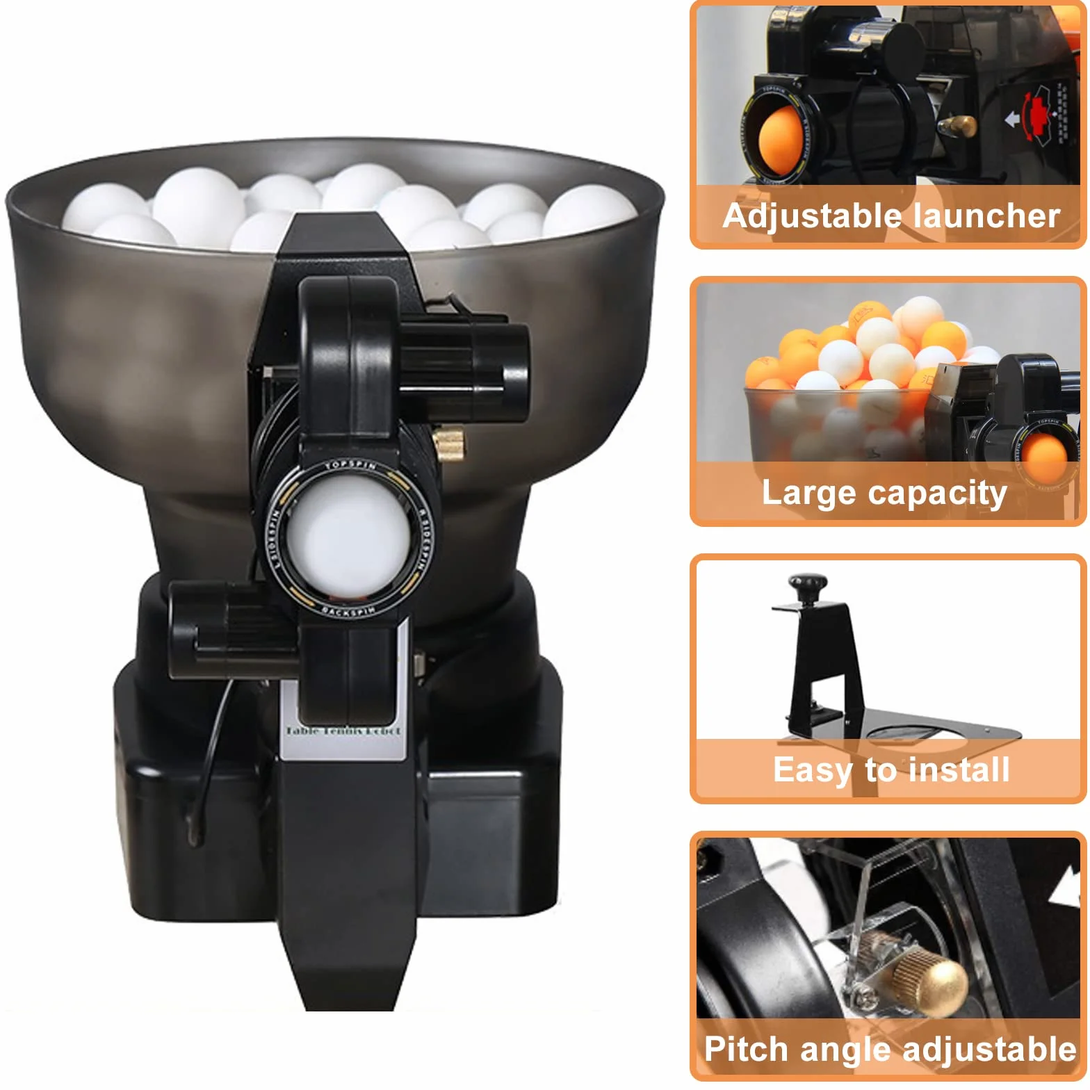 Máquina de Tenis de Mesa HP-07 Robot Automático con 36 Bolas de Giro Diferentes