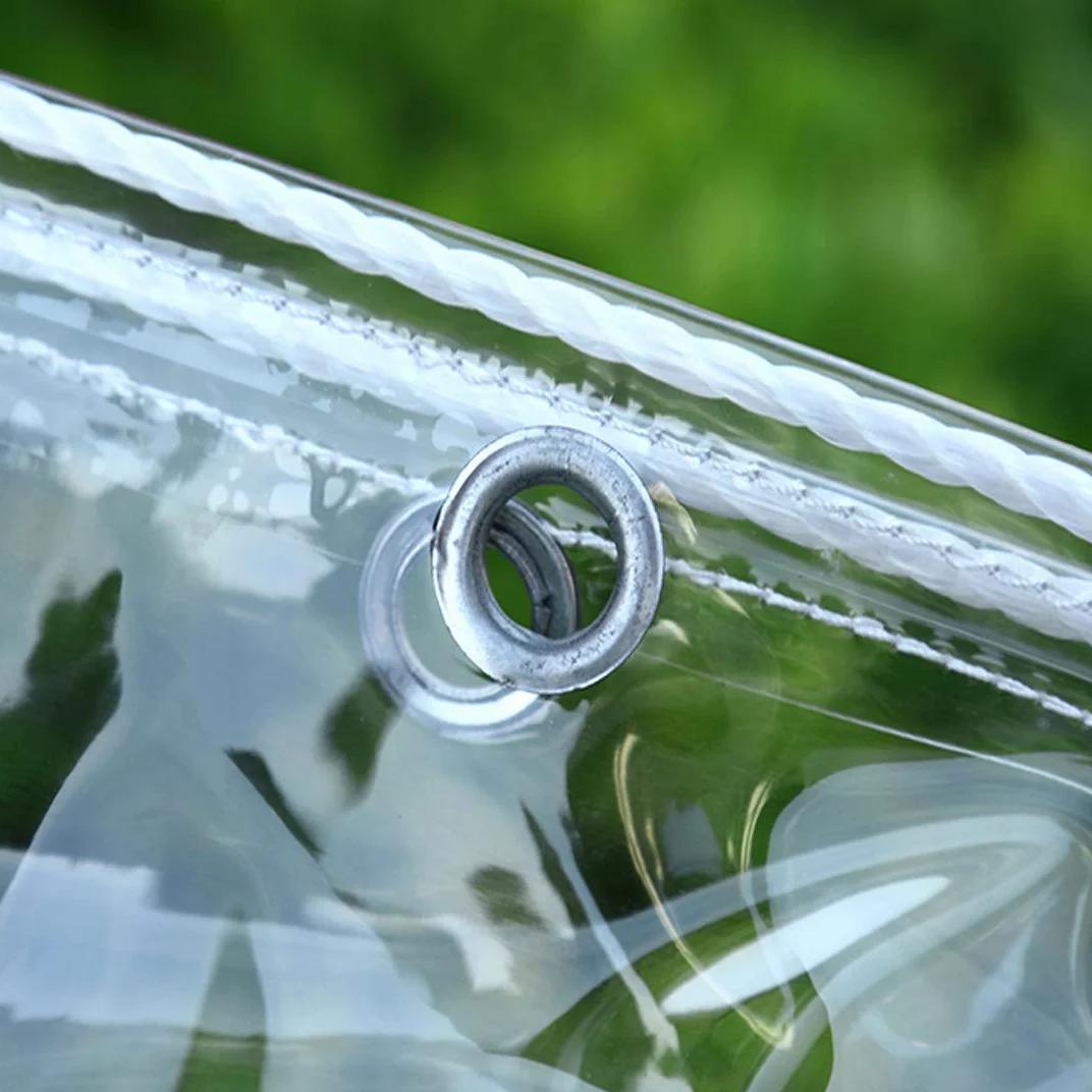 Lona Impermeables Exterior Transparente,Prueba de Polvo Tela Cubierta,Película PVC 0.35mm,Prueba de Lluvia Toldos de Plantas,Lona de Protección For Invernadero Jardín,con Ojales(2x4m/6.6x13ft)