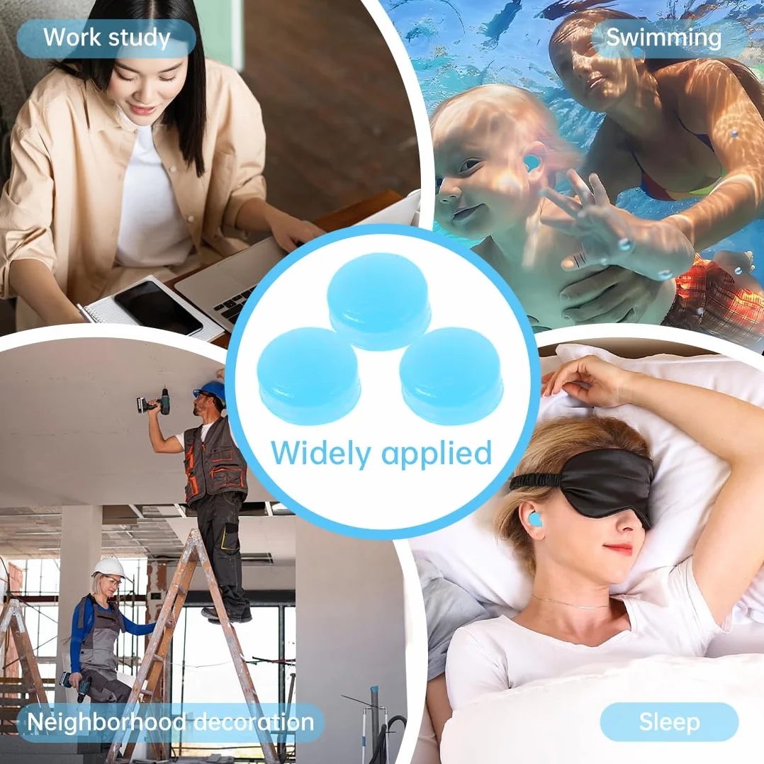 Tapones oidos natación silicona para adulto moldeable 12 piezas