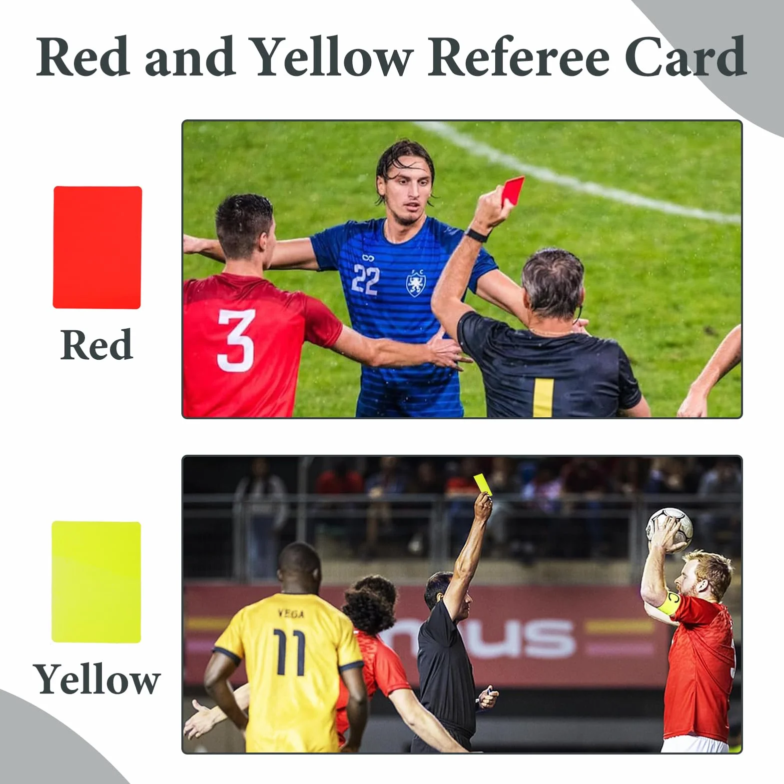 Kit de Tarjetas de Árbitro Fútbol con Tarjeta Roja y Amarilla, Silbato, Lápiz y Tarjetero