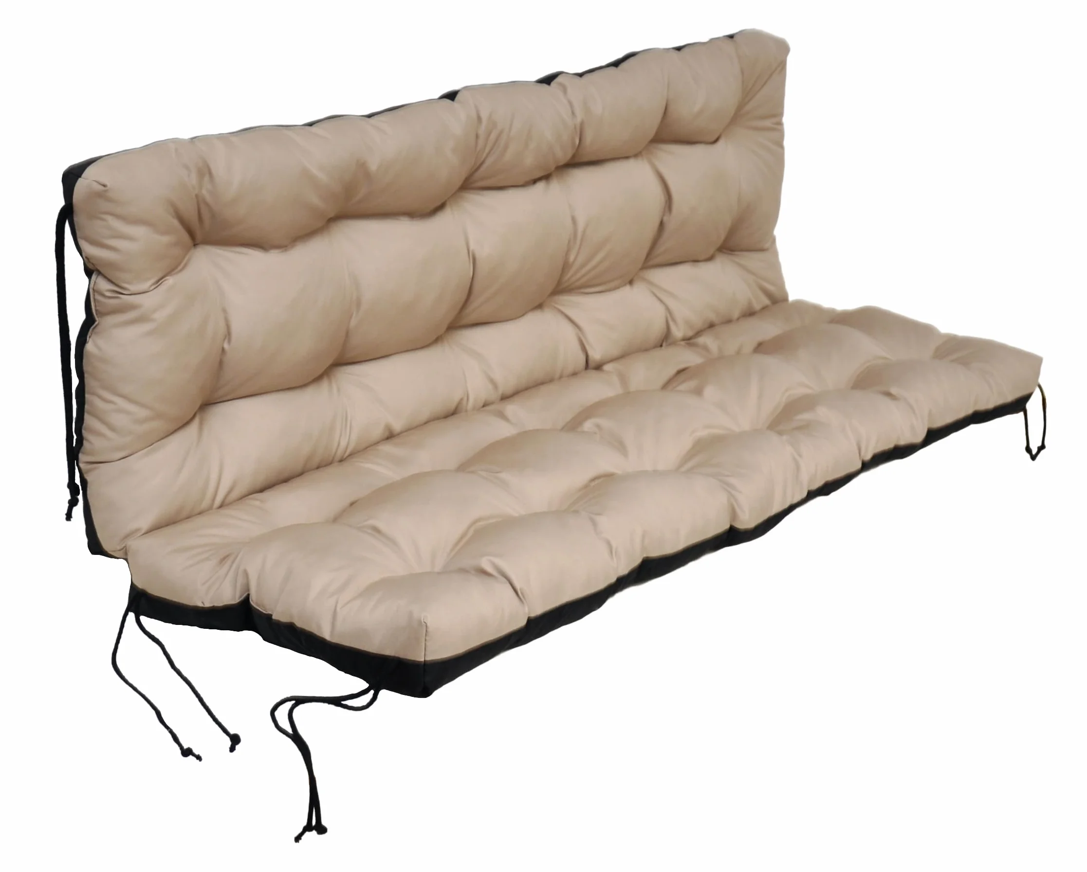 Cojín para columpio de jardín, cojín para columpio de 150 cm, cojín para columpio, cojín para balancín de Hollywood, cojín de jardín, cojín de banco (Beige)