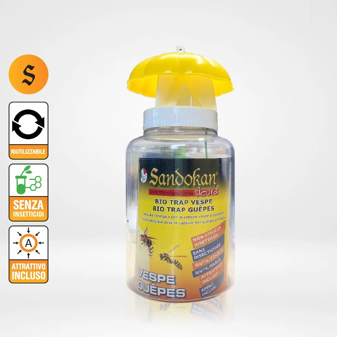 Sandokan SAN 7648 - Trampas ecológicas que cuelga para la eliminación de avispas