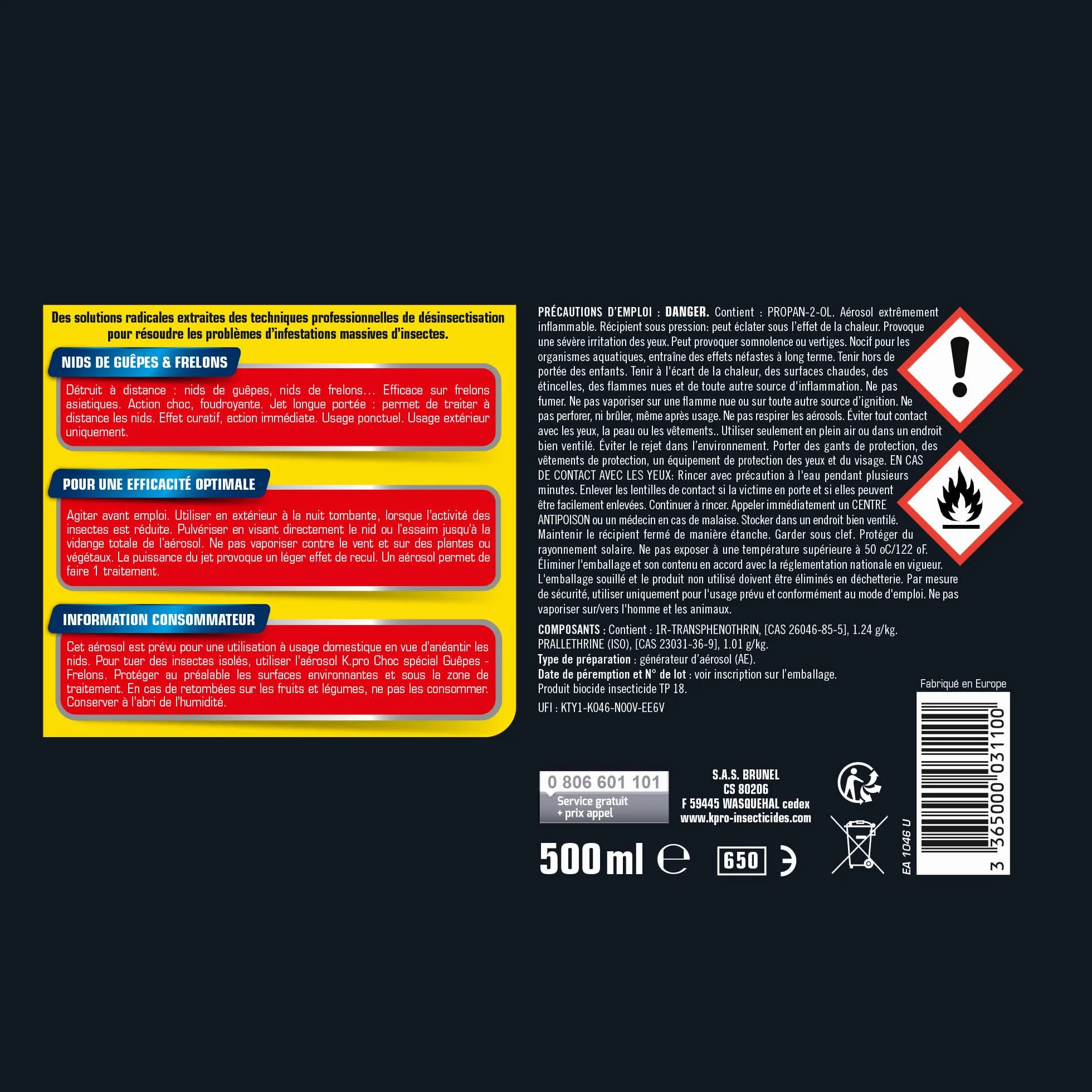 Kapo 3110 aerosol Guepes Foudroyant Longue portee – – Juego de 3