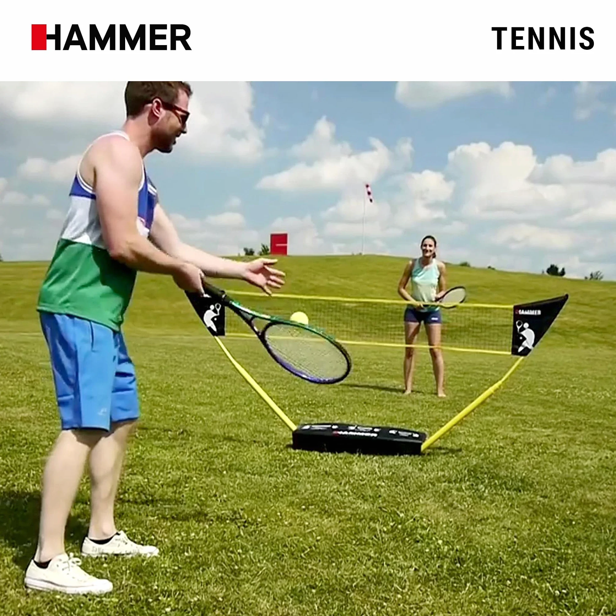 Hammer Set de Red 3 en 1 - Red Móvil de Voleibol, Bádminton y Tenis