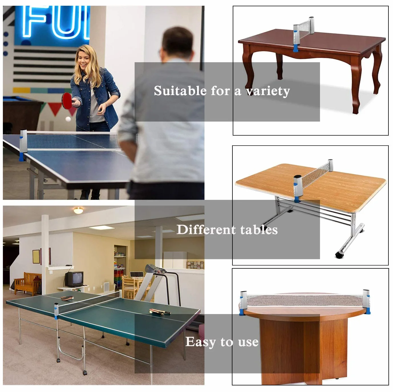 YOUYIKE Juego de Tenis de Mesa Portátil para Entrenadores, Niños, Adultos y Profesionales