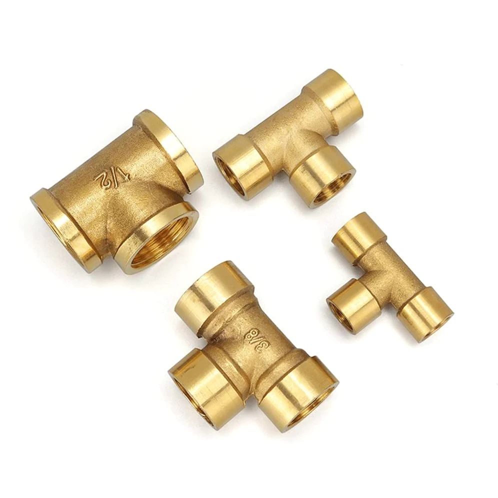 Conector de Toque de Manguera, 1 Conector Adaptador de instalación de tuberías de latón de Tres vías, Utilizado for Rosca Interna de 1/8 "1/4" 3/8 "1/2" 3/4 "1" de decoración del hogar Agua
