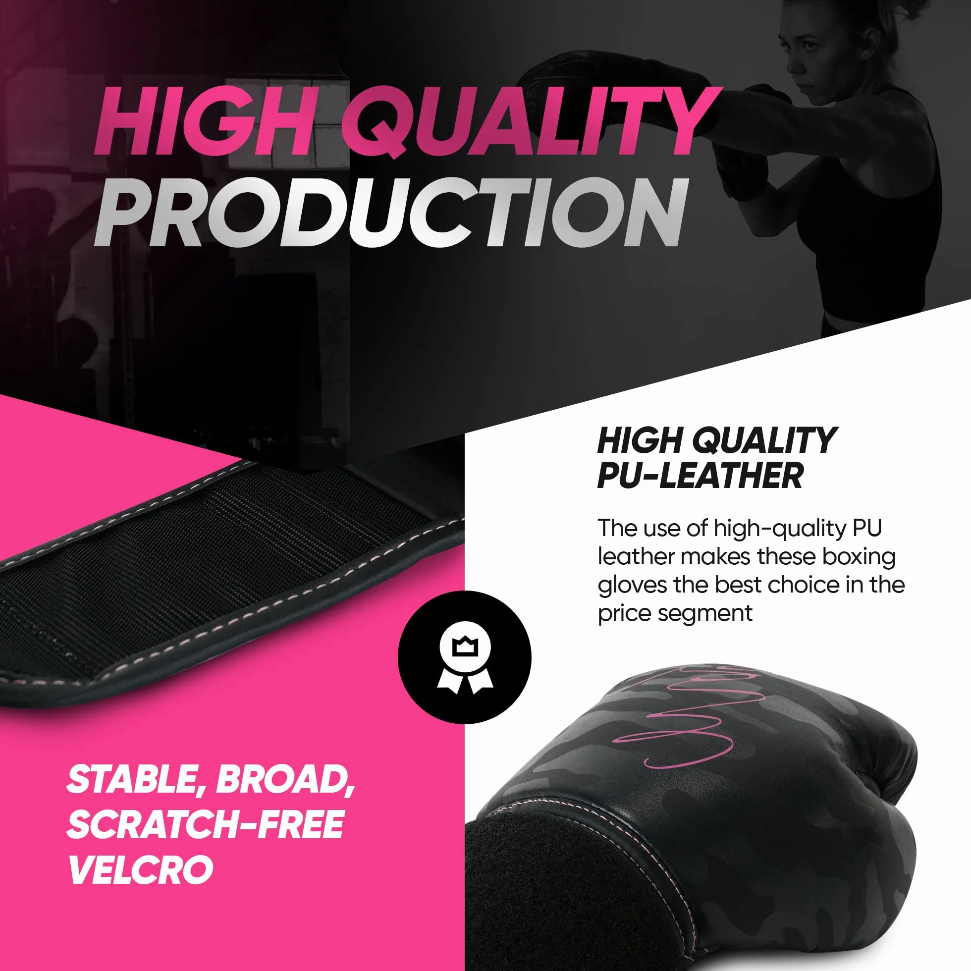 MADGON Guantes de Boxeo para Kick Boxing MMA Sparring con Bolsa Incluida