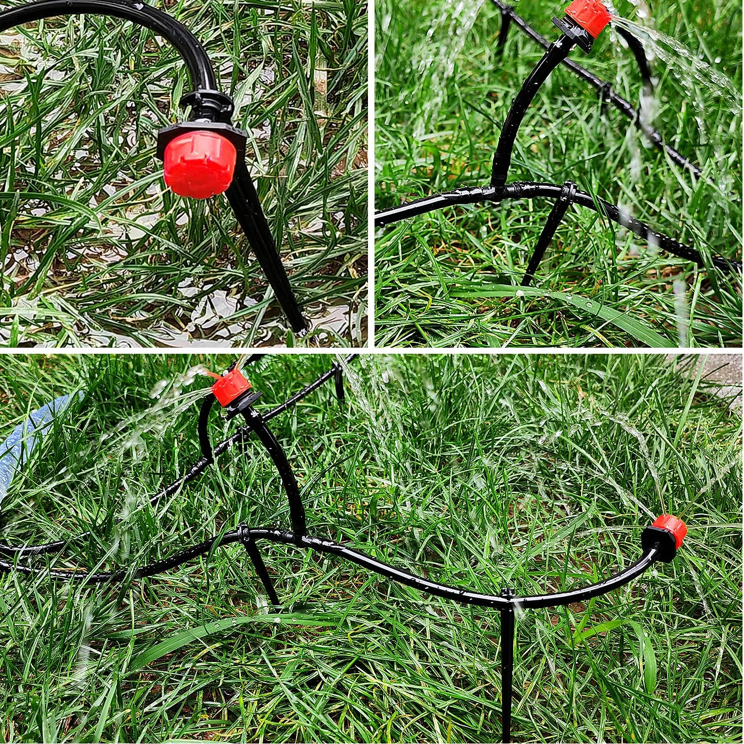 VooGenzek 100 Piezas Estacas de Apoyo para Riego por Goteo, Soporte Tubo Riego Piquetas, Estacas para Manguera de Riego, para Manguera de 4/7mm, para Huertos, Plantas o Macizos de Flores
