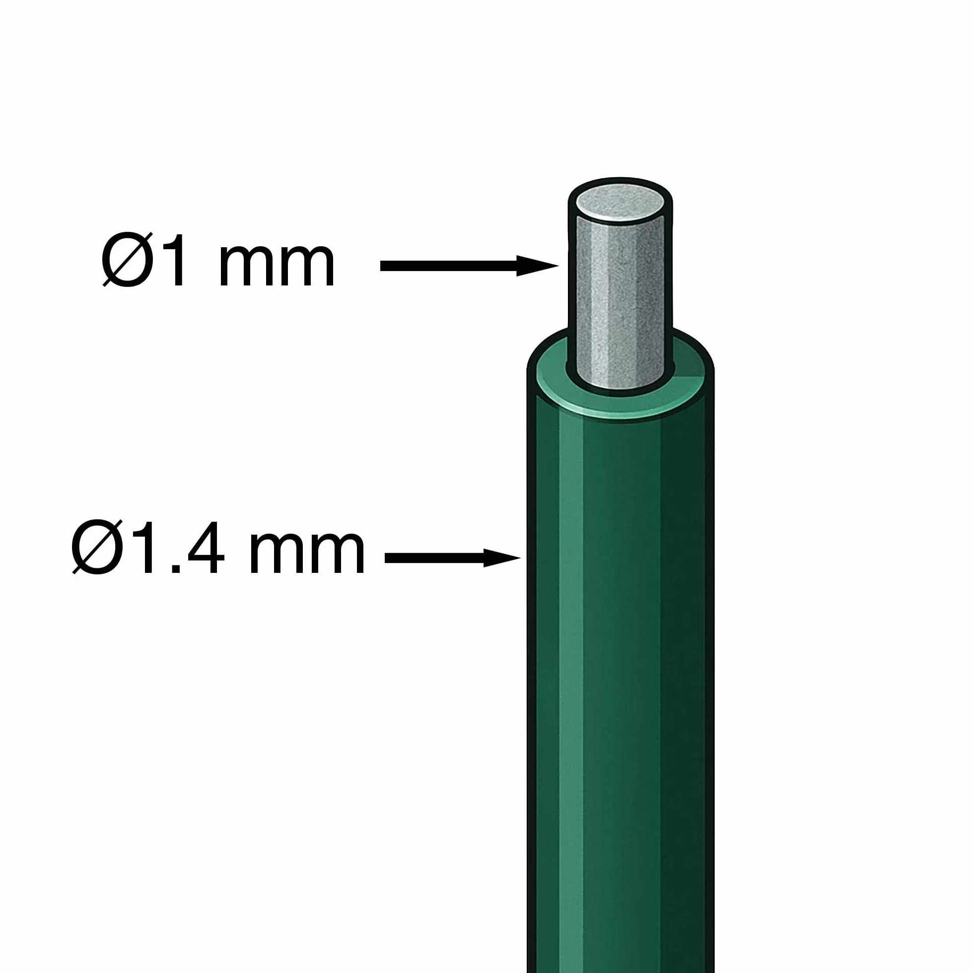 WERKA PRO Alambre Verde plastificado con Soporte 50m ø 1,4 mm
