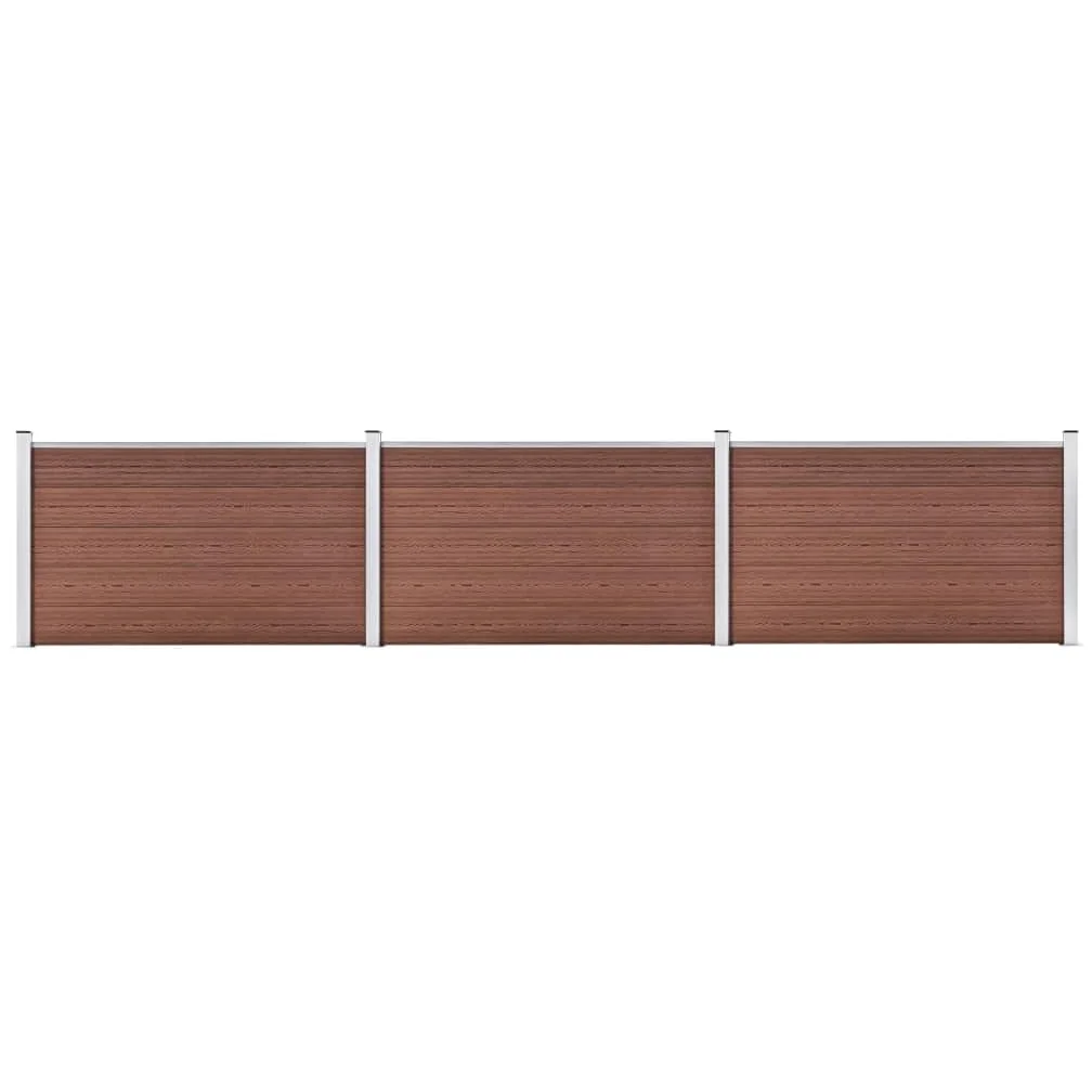 vidaXL Valla de jardín de WPC marrón 526x106 cm