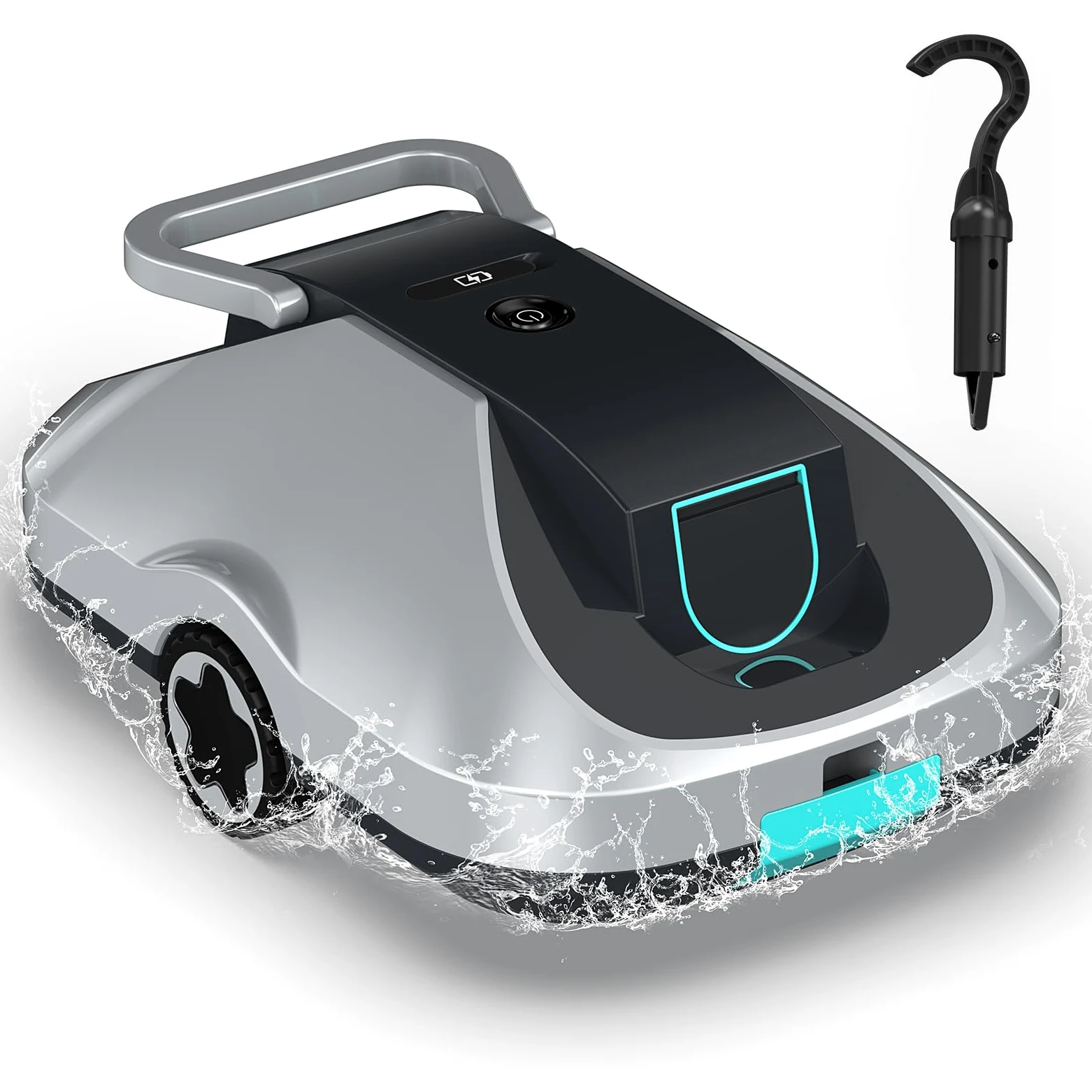 Batería para robot de piscina, robot aspirador inalámbrico, tiempo de funcionamiento de 200 minutos, navegación inteligente, función de aparcamiento automático y filtrado ultrafino, compacto y