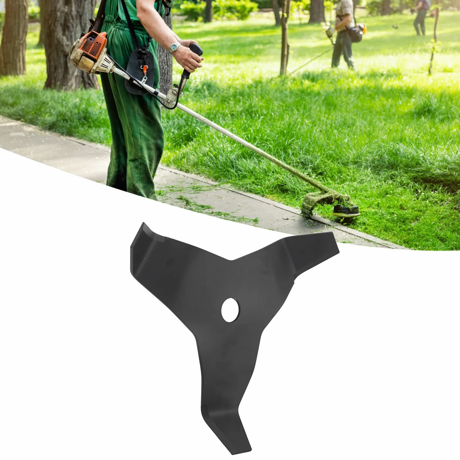 Genérico Cuchillas Weed Wacker de 3 Dientes de Acero al Carbono for desbrozadora, Resistentes, for césped, jardín, arbustos.