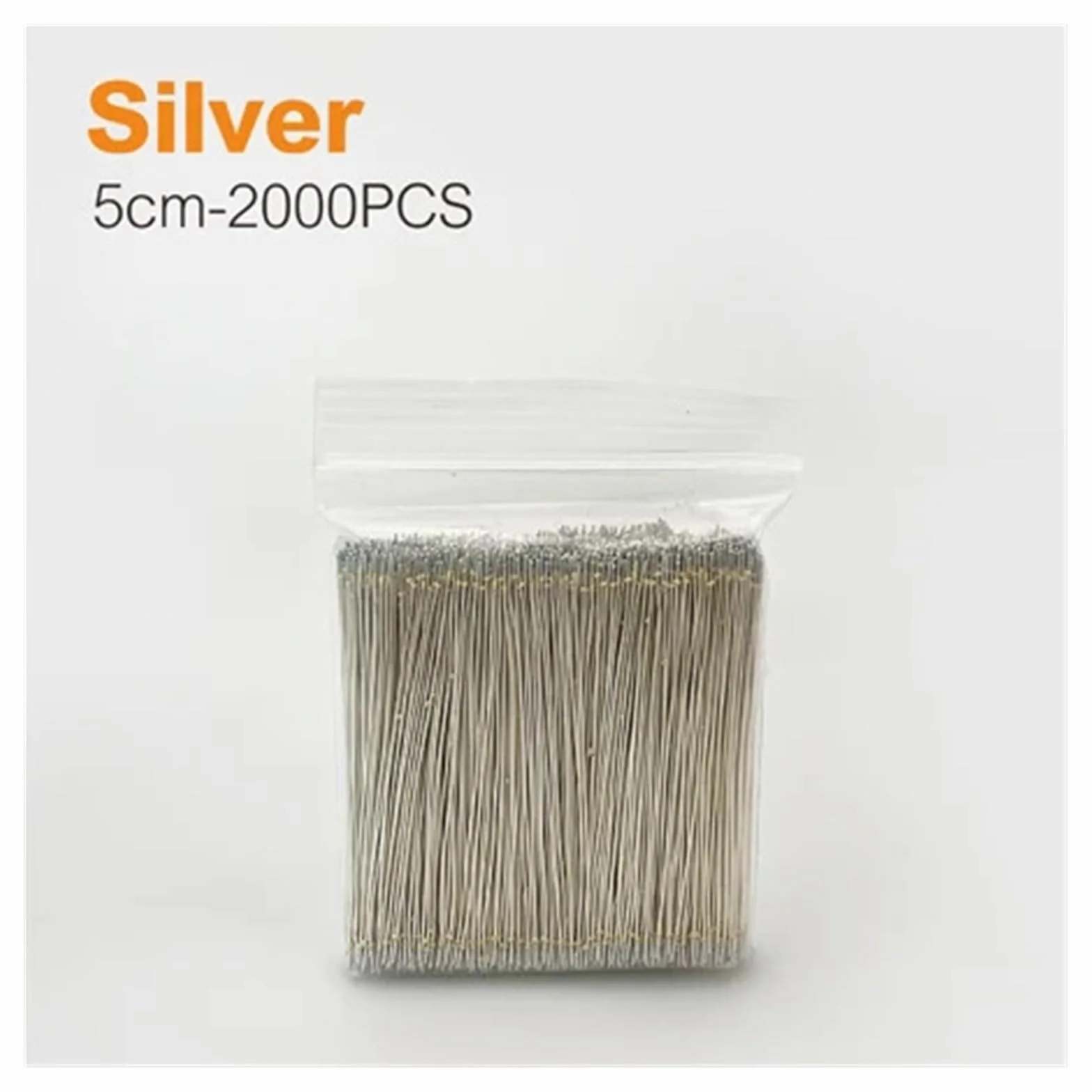 Cable esmaltado de Color Plateado o Negro de 5/7/10/15 cm for Soldadura de Luces LED de neón, Conector Central for lámpara de neón de 12 V y 24 V(Silver 5cm 2000PCS)