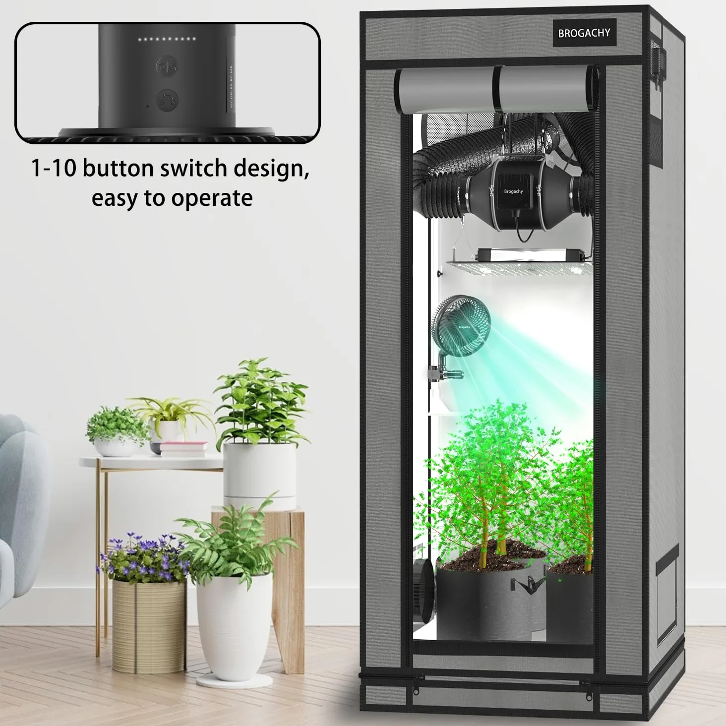 Ventilador con Clip 10W Oscilación Automática Motor EC Trifásico 10 Velocidades