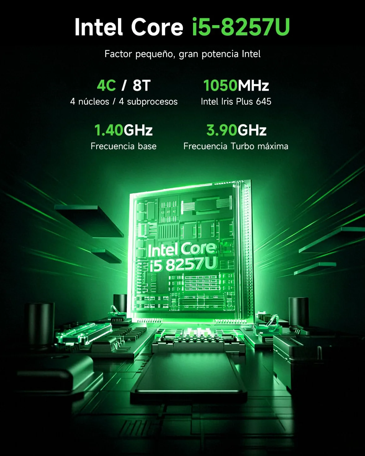 BMAX B6Turbo Mini PC Win 11 Pro Intel Core i5-8257U 16GB RAM DDR4 512GB SSD Doble 4K HDMI DP WiFi 6 BT 5.0 USB 3.2