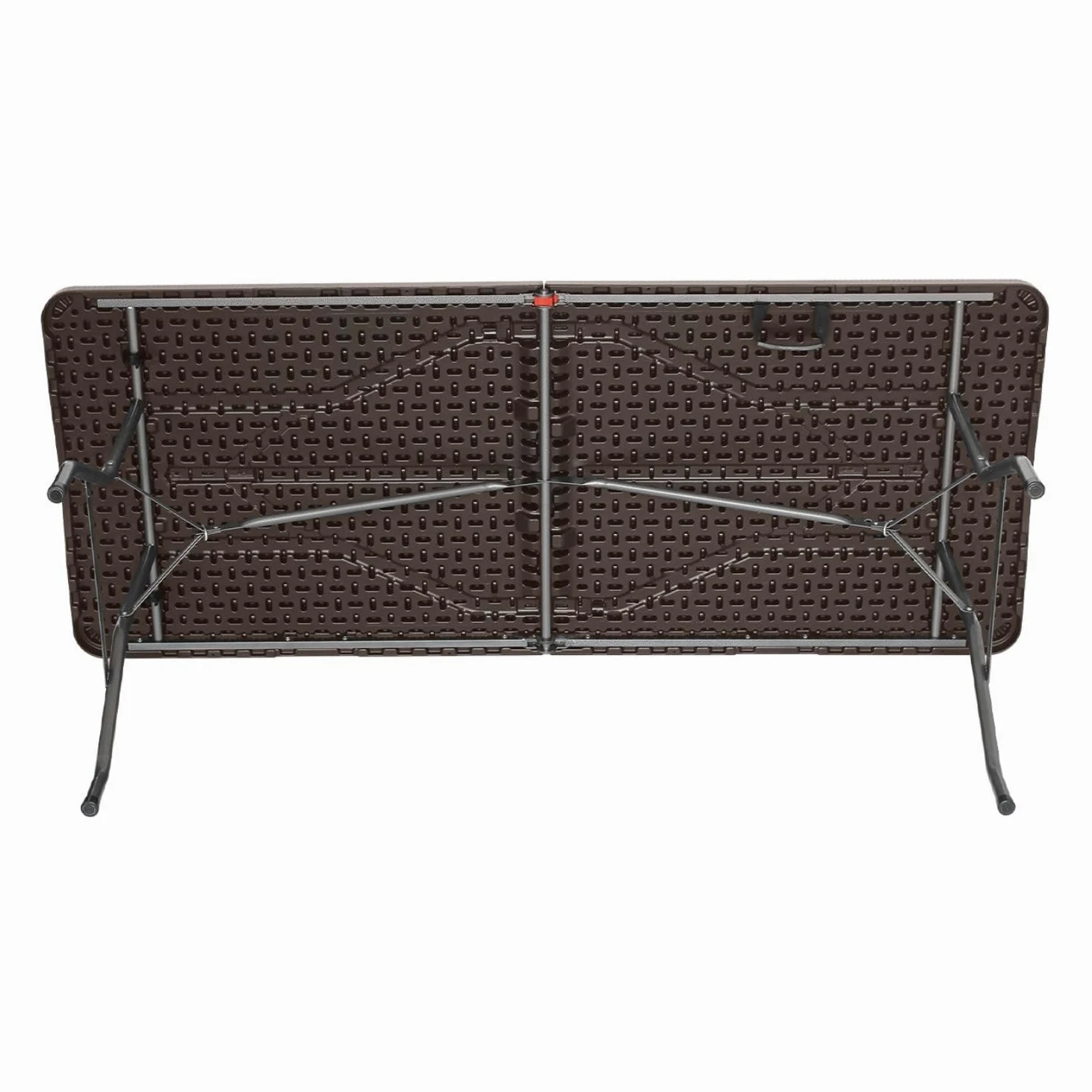 THINIA HOME Mesa Plegable Rectangular Efecto Ratán 180x74x74cm