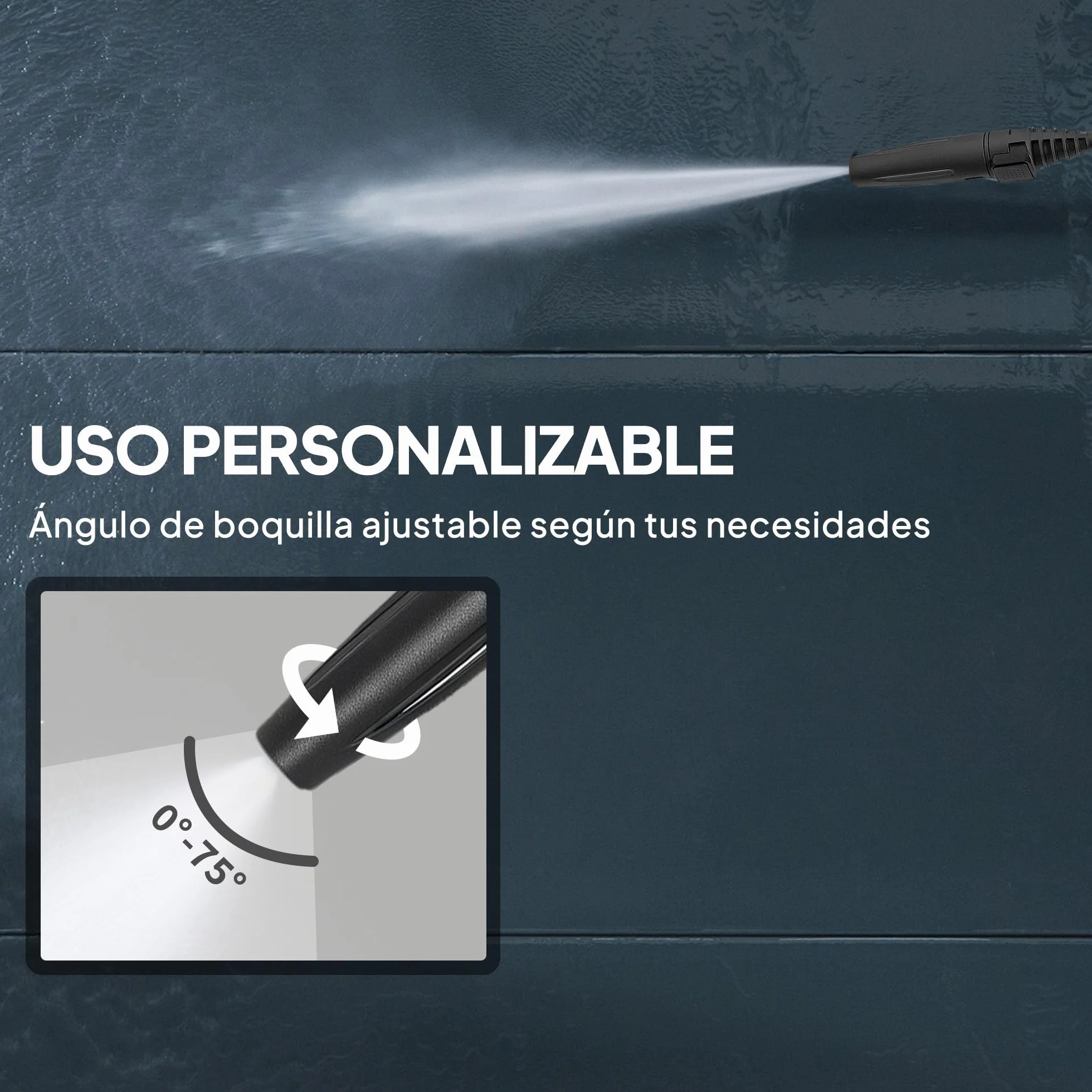 Outsunny Hidrolimpiadora de Alta Presión 1800W, Presión 150 Bar, Caudal 420 L/h, con Bomba de Aluminio, Parada Automática, Manguera de 6 m, Incluye Botella de Espuma y Boquilla Ajustable, Rojo y Negro