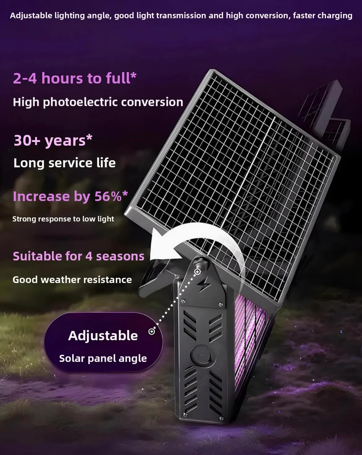 Matamosquitos solar, exterminador de insectos con luz UV, repelente de plagas impermeable para patio, jardín, parque, comunidad, control eficaz de mosquitos e insectos (negro, 23 cm)