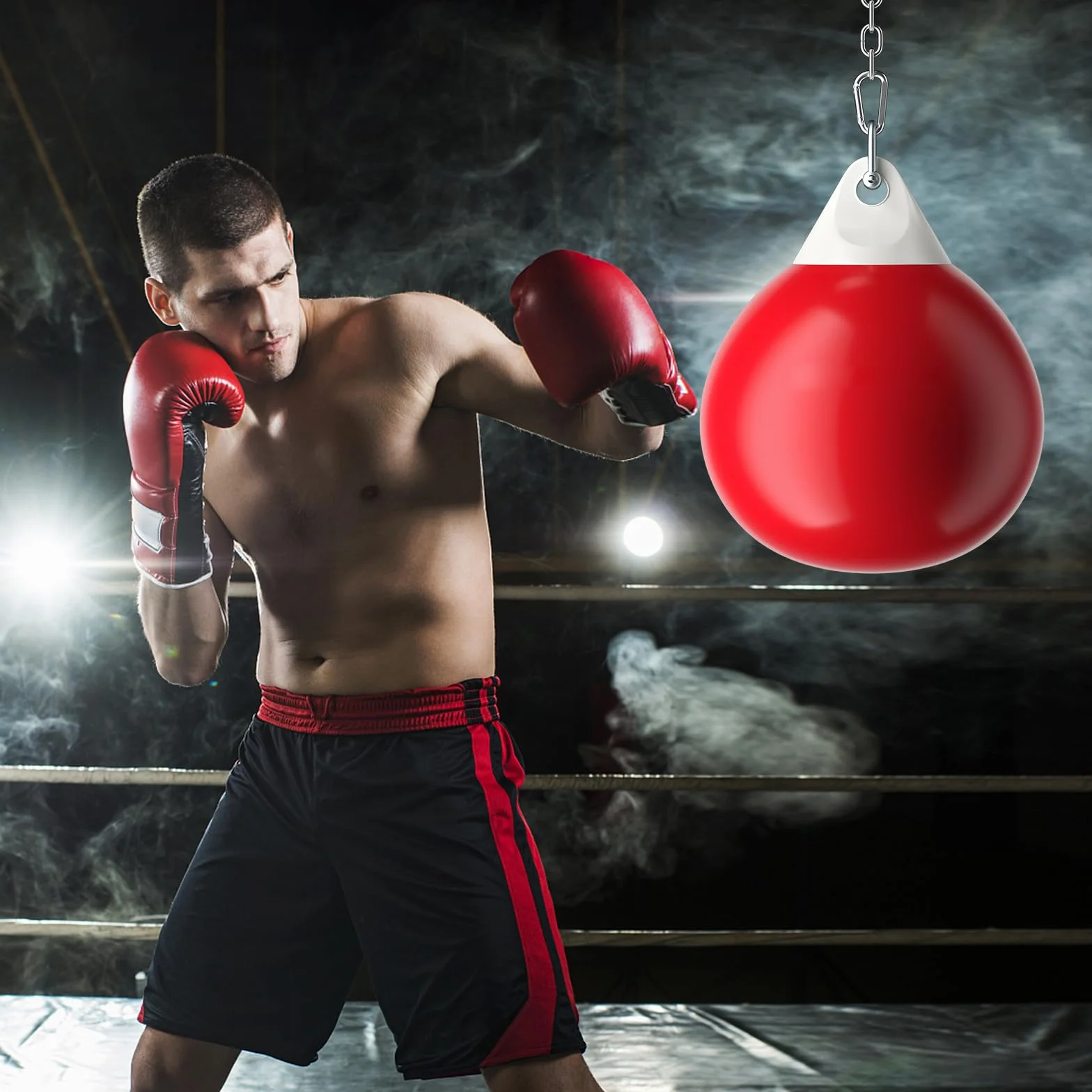 COSTWAY Bolsa de Boxeo con Agua 55 cm 85 kg Cadena de Metal Ajustable