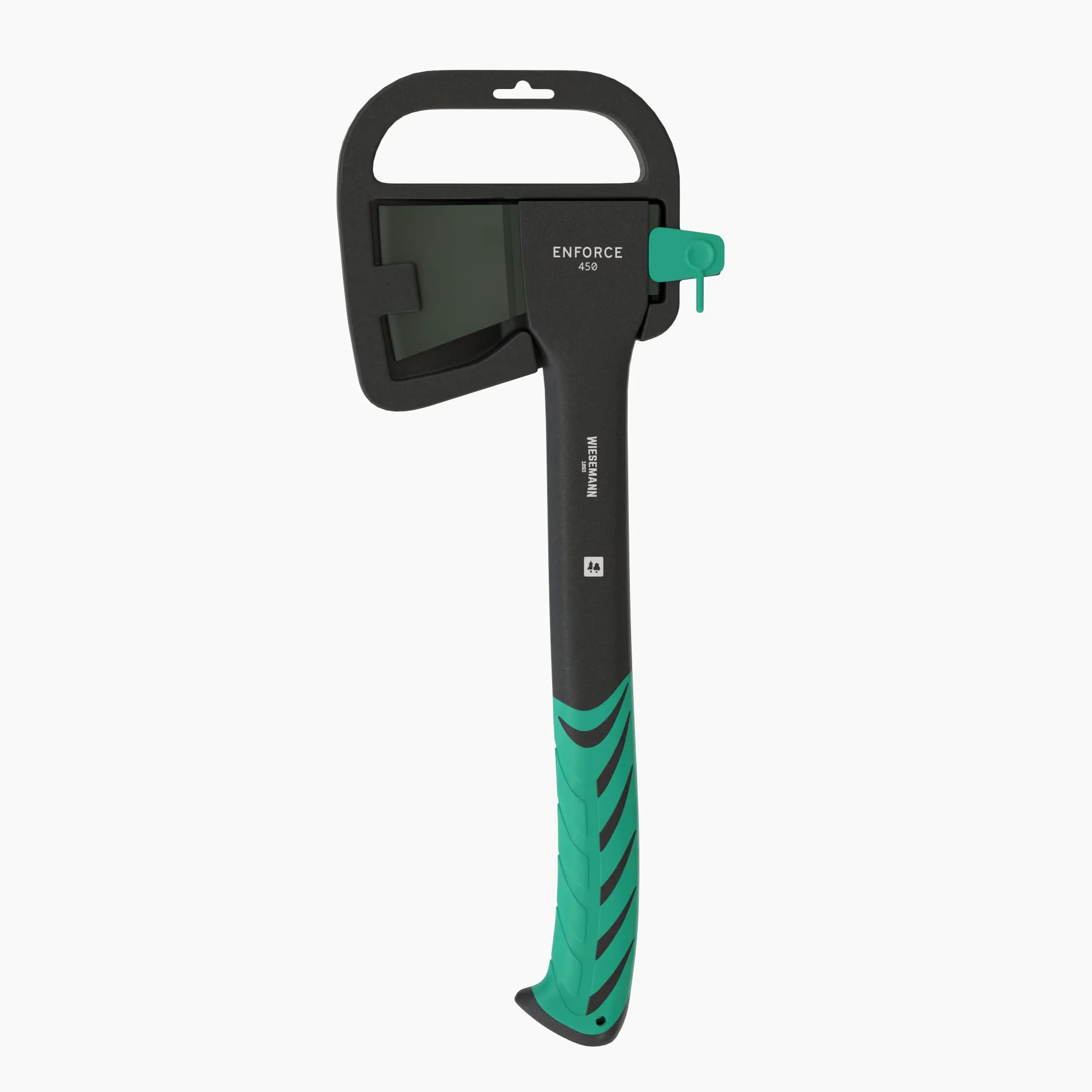Hacha de división 45cm, 1000g de WIESEMANN I Hacha Universal con Mango de Fibra de Vidrio 2K I De la Serie Enforce I con Mango antivibratorio y protección de la Hoja I 81369