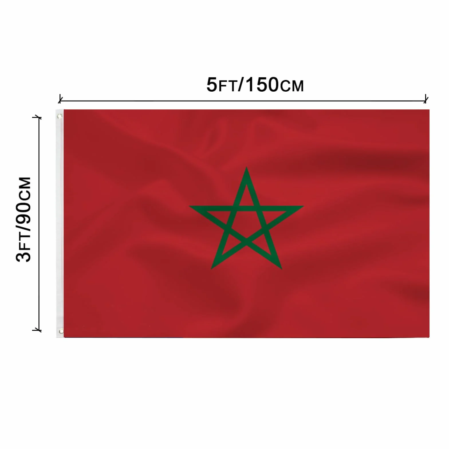 Moroccan flag Morocco flag 3x5FT -(90x150cm) Indoor/Outdoor Quality Polyester with Vivid Color and Brass Grommets Decorations Bandera de Moroccan