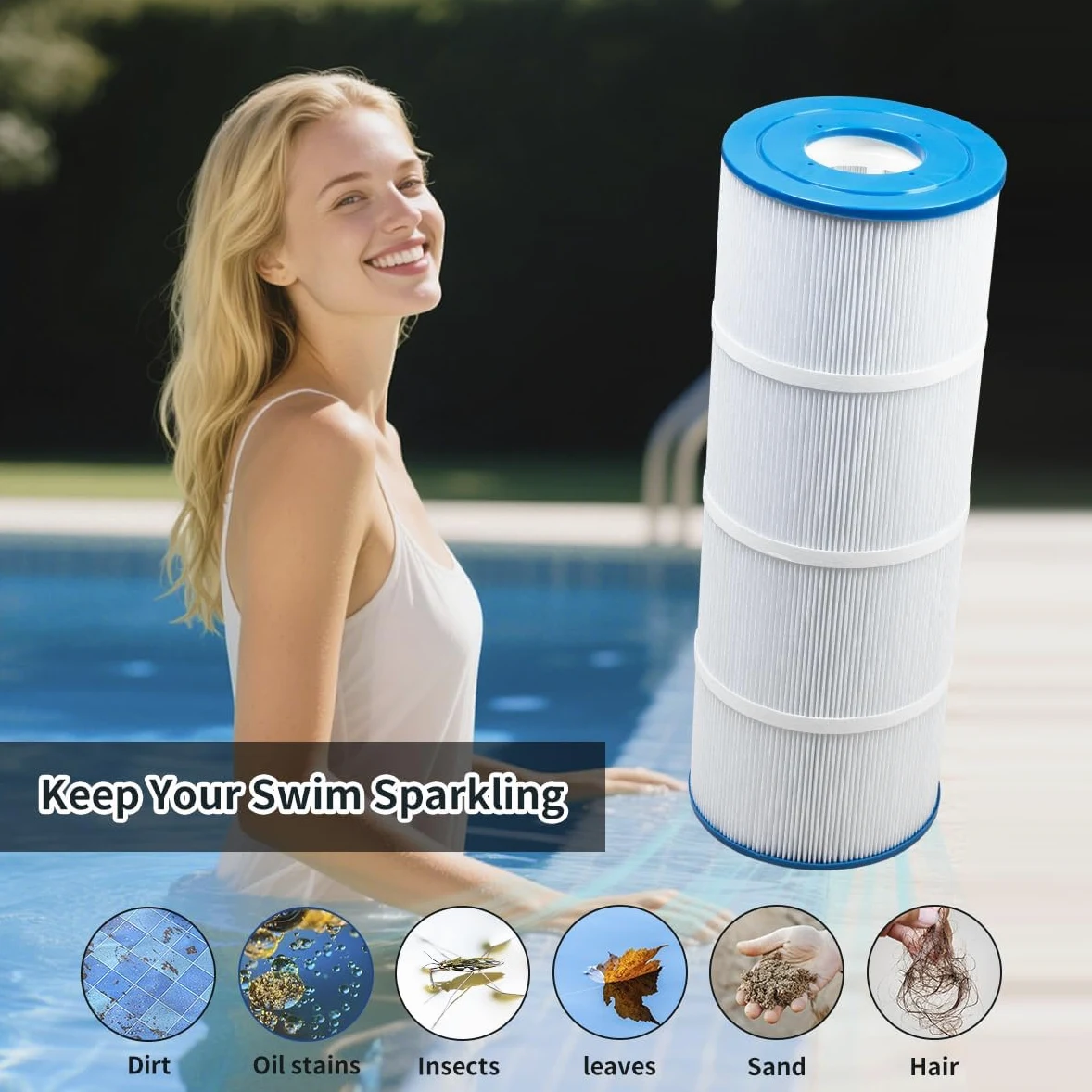 Paquete de 4 Cartuchos de Filtro de Repuesto para SwimClear C3025, C3030, PA 81, C-7483, FC-1225, FC-6425, Ultral-A3 Filtro para Piscina de SPA