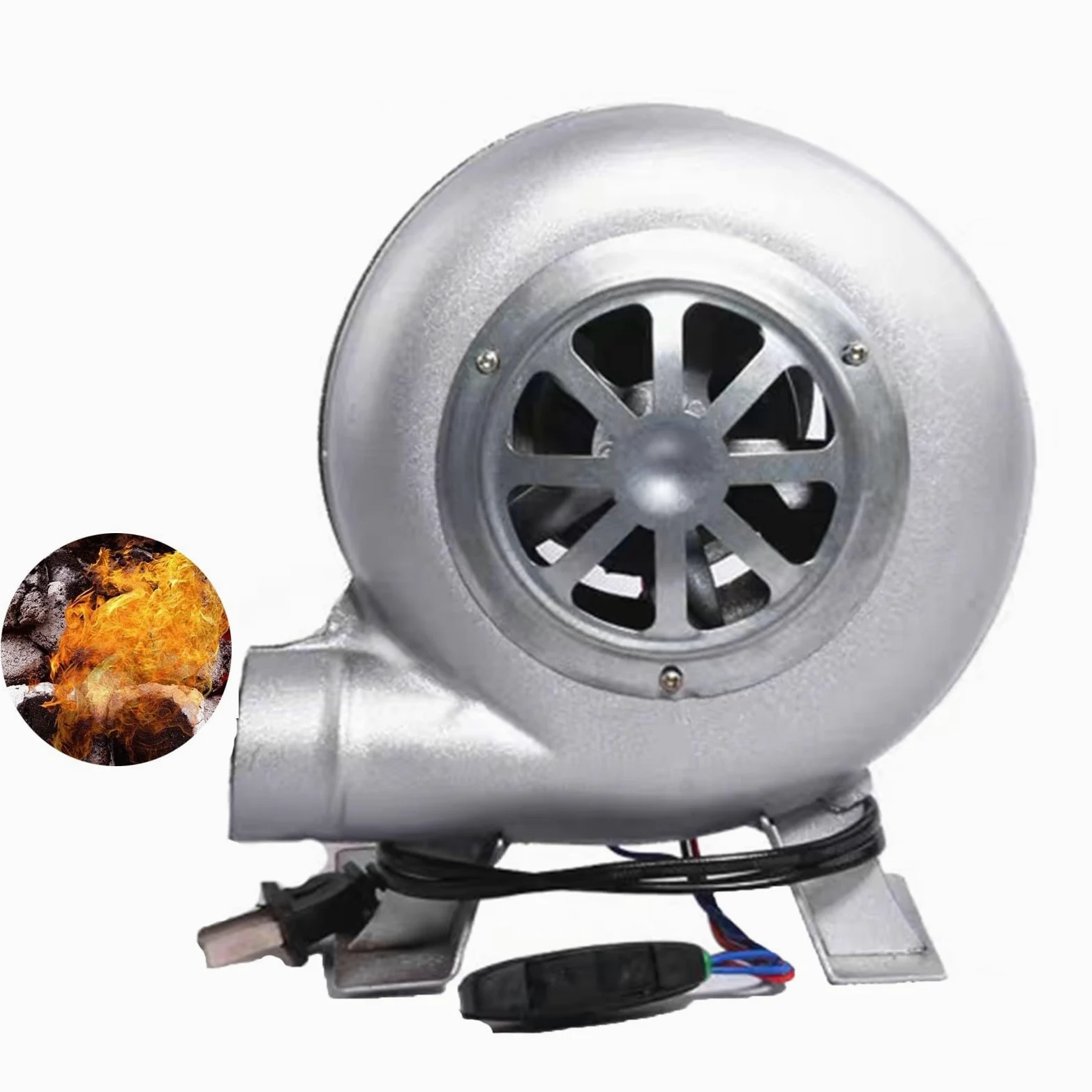 Soplador De Aire Eléctrico Centrífugo - Turbina Soplador De Castillos Hinchables, Parrilla del Encendedor del Carbón De La Fan, Excitador De Llama De Arranque De Fuego De Parrilla(40W)